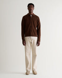 Men's Fine Merino Knit Shirt - Chestnut-[colour]-[size]-Rise &amp; Fall