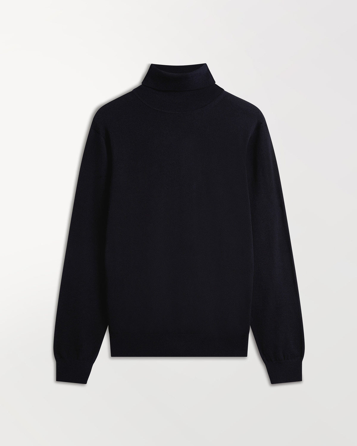 Men's Fine Merino Roll Neck Jumper - Black