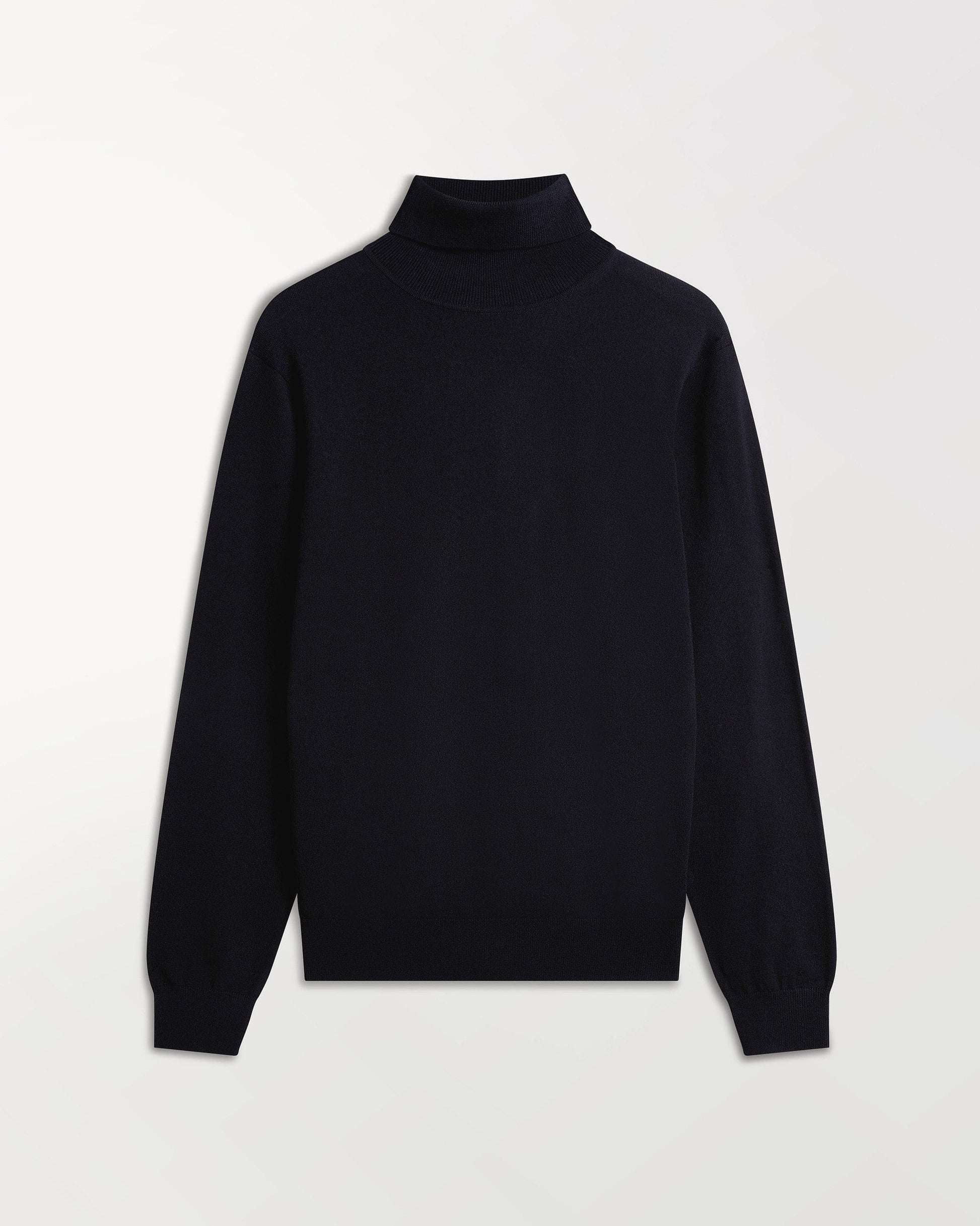 Men's Fine Merino Roll Neck Jumper - Black