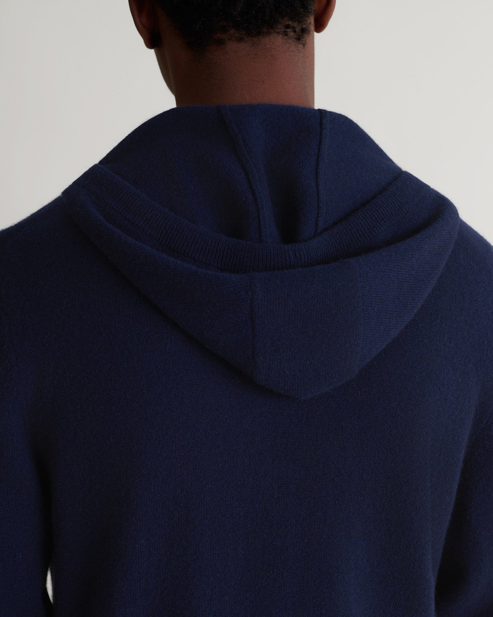 Men's Finest Cashmere Full Zip Hoodie - Navy