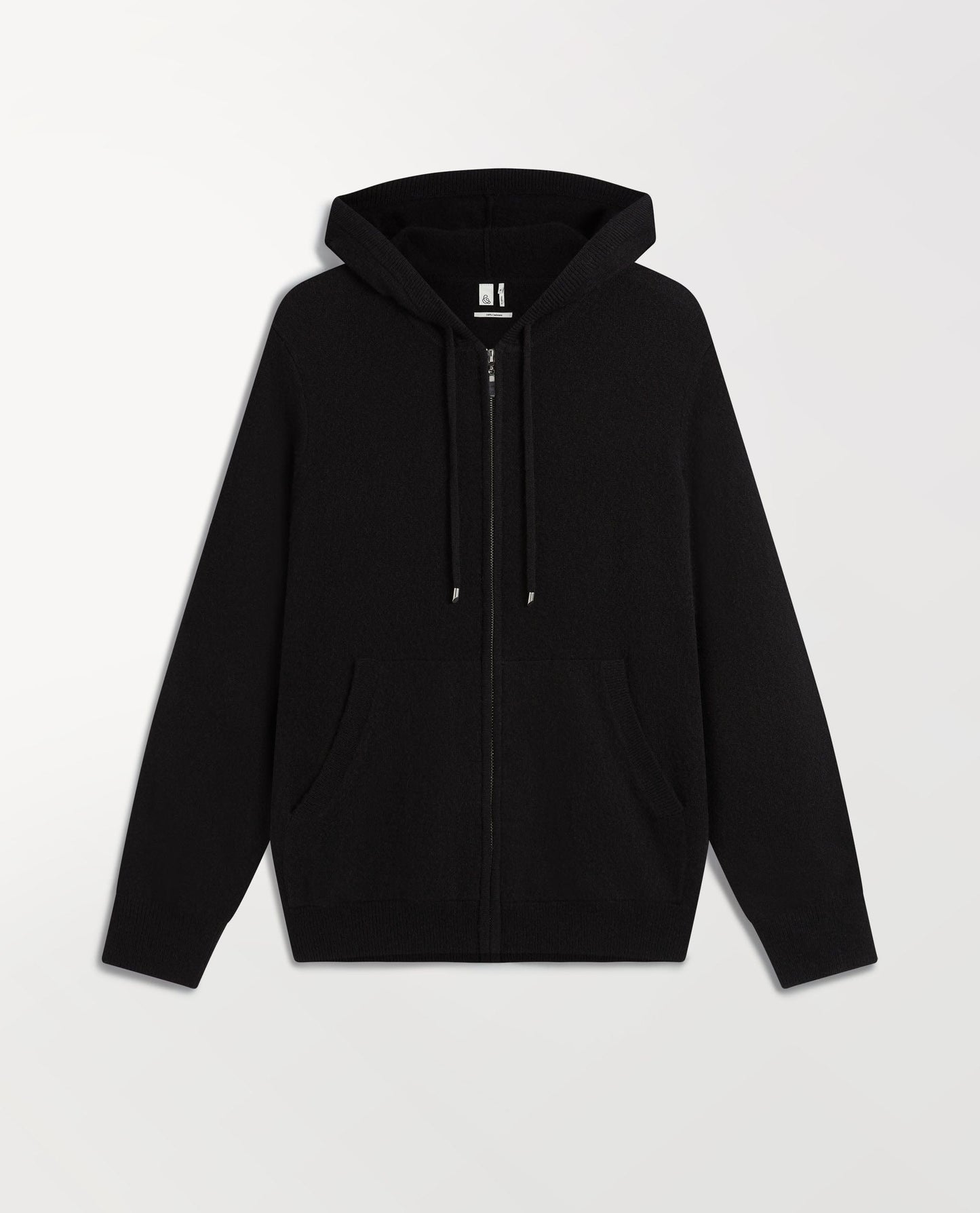 Women's Finest Cashmere Full Zip Hoodie - Black