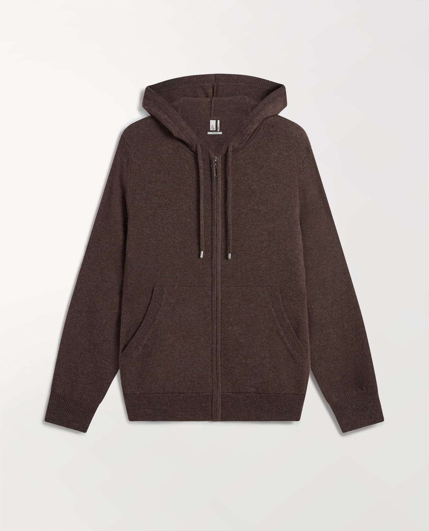 Women's Finest Cashmere Full Zip Hoodie - Chocolate