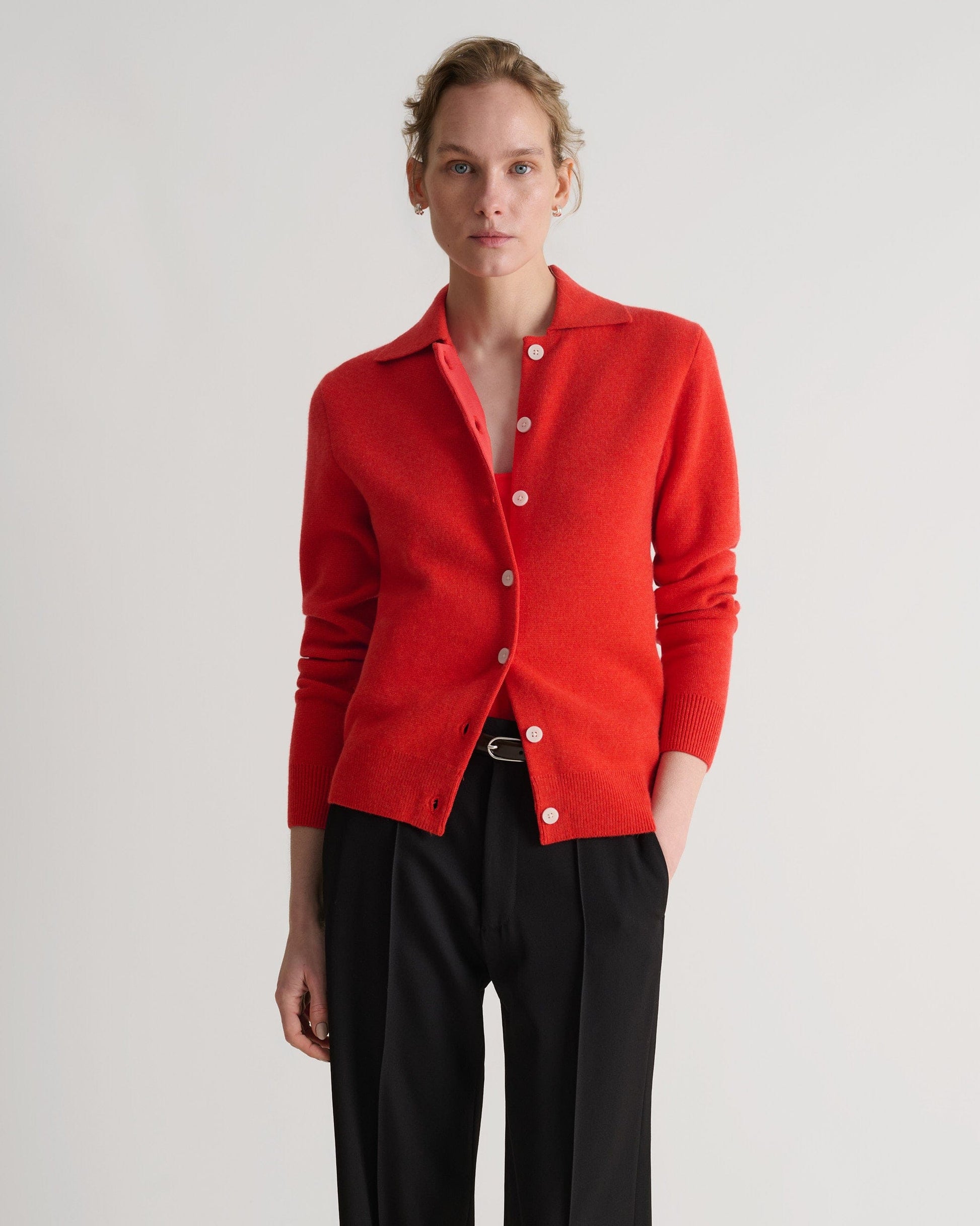 Women's Finest Cashmere Knit Jacket - Poppy