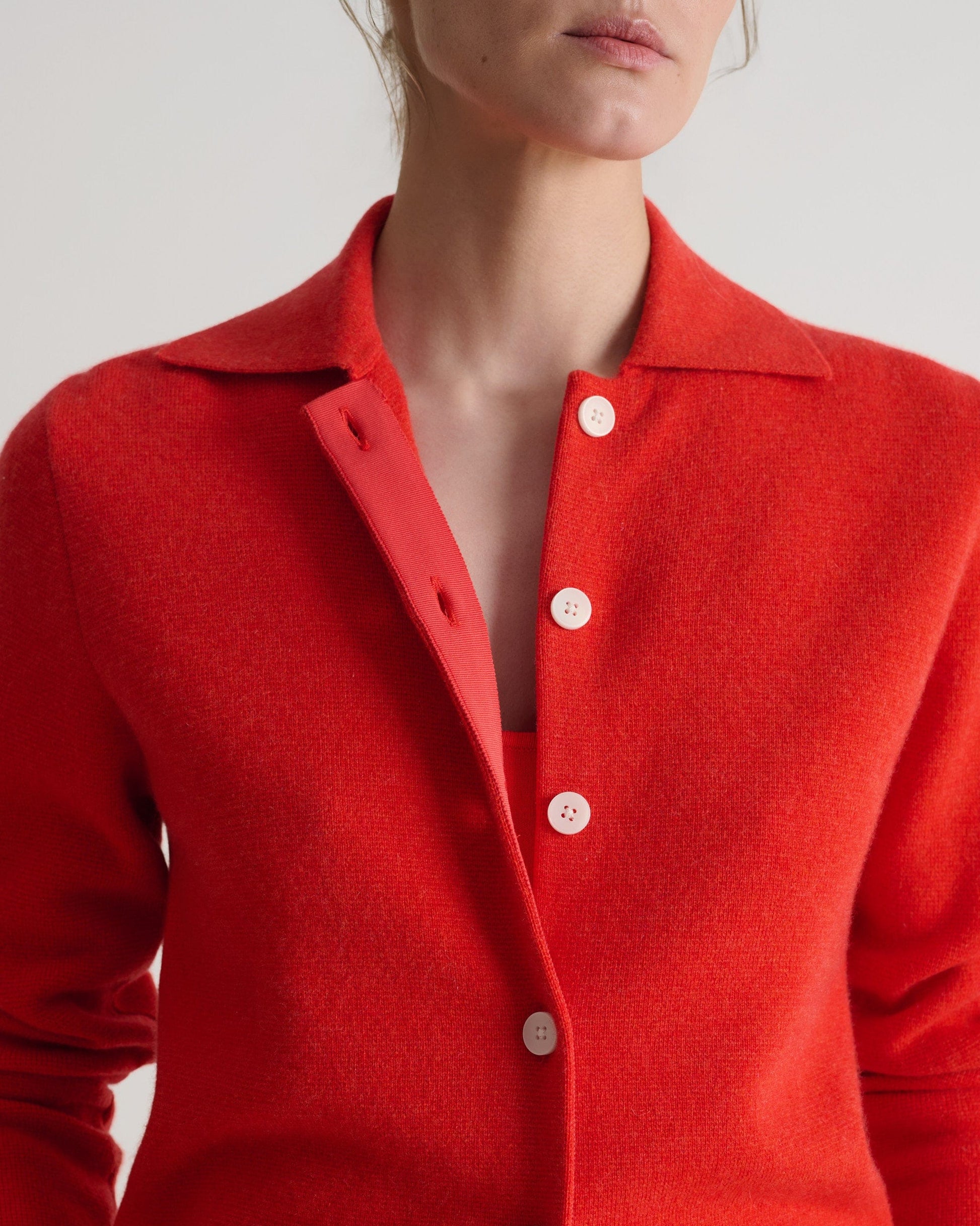 Women's Finest Cashmere Knit Jacket - Poppy
