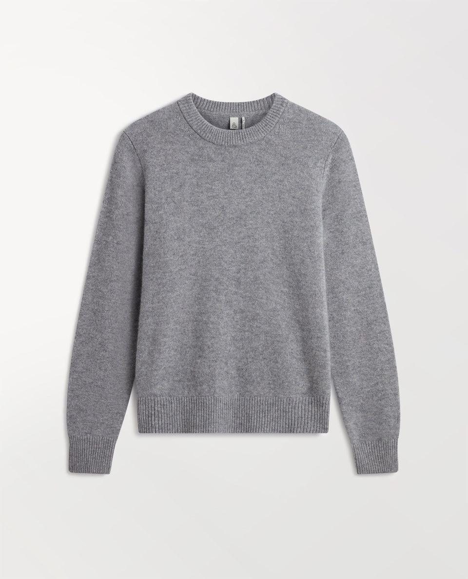 Women's Finest Cashmere Mid-Weight Crew Neck Jumper - Medium Grey