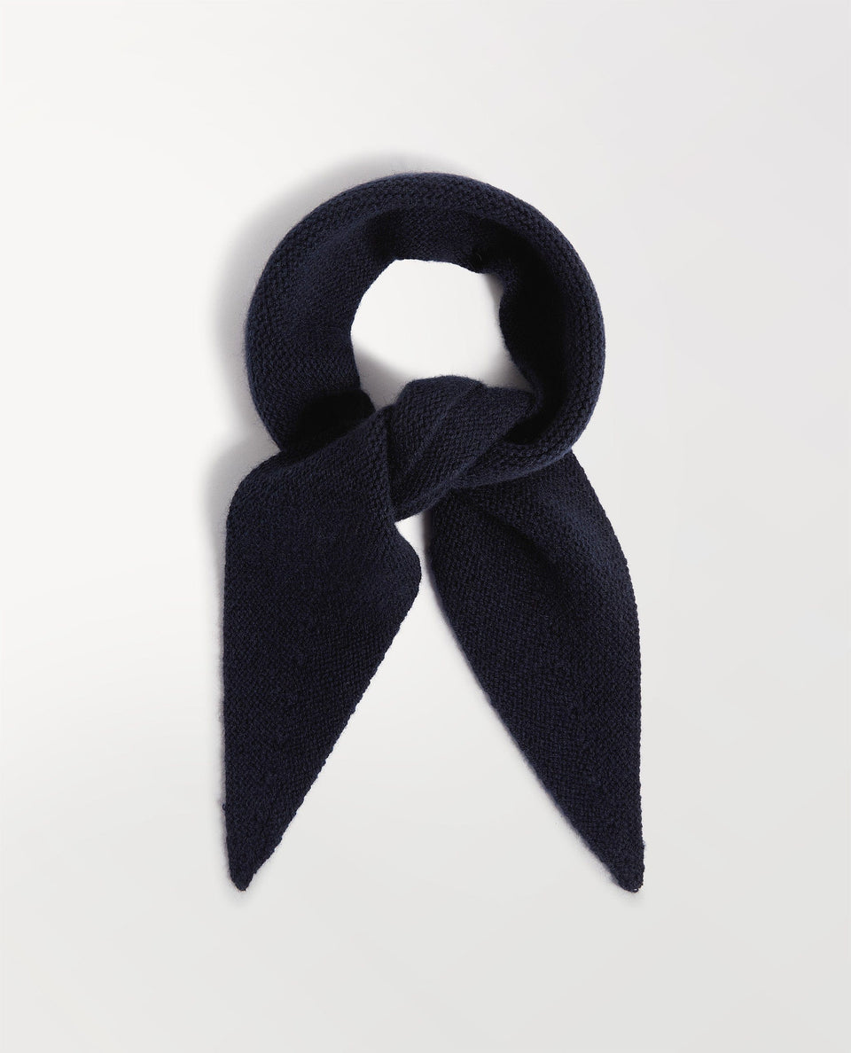 Finest Cashmere Ribbed Micro Bandana - Indigo