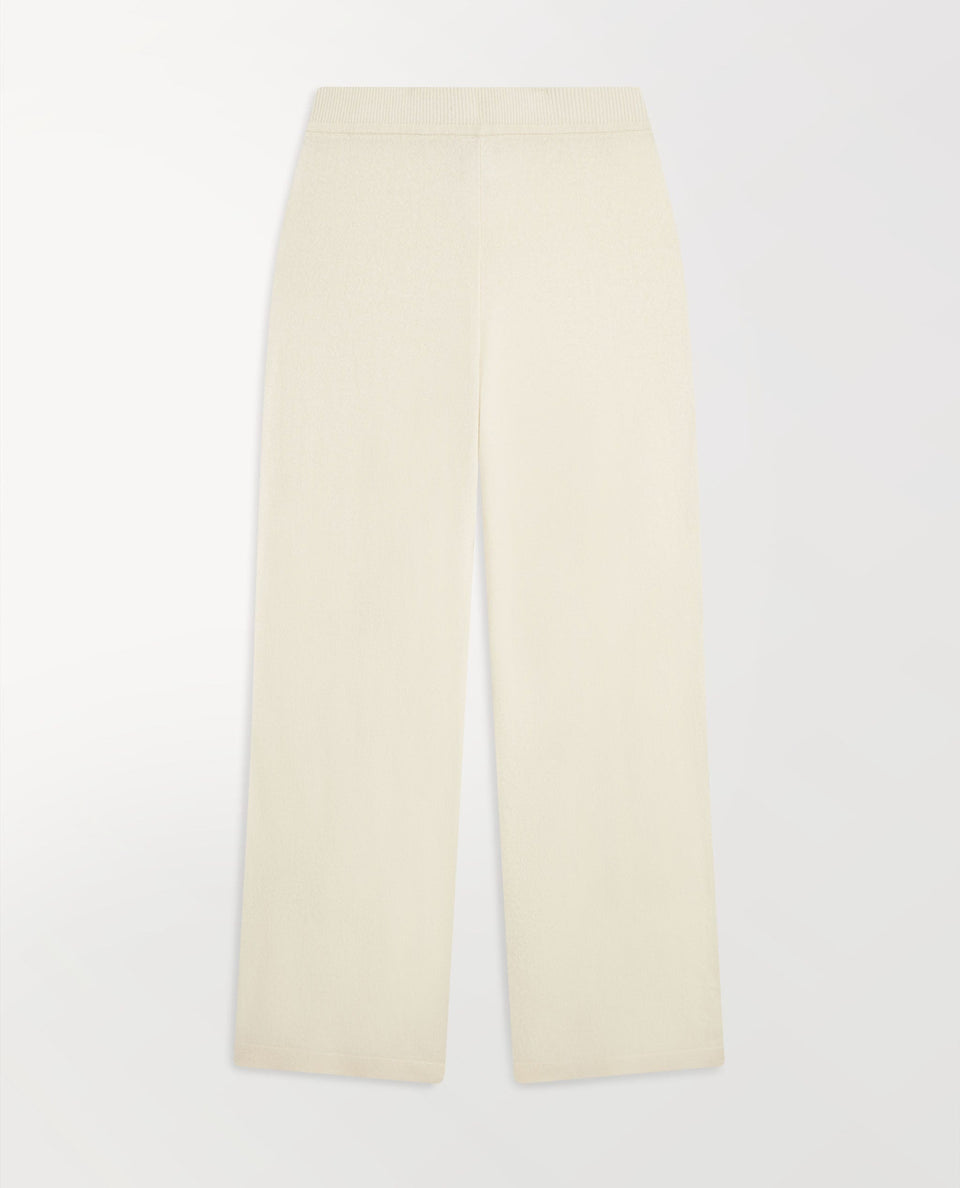 Women's Finest Cashmere Wide-Leg Trousers - Buttermilk