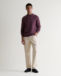 Men's Finest Cashmere Mid-Weight Crew Neck Jumper - Smoky Lilac-[colour]-[size]-Rise &amp; Fall
