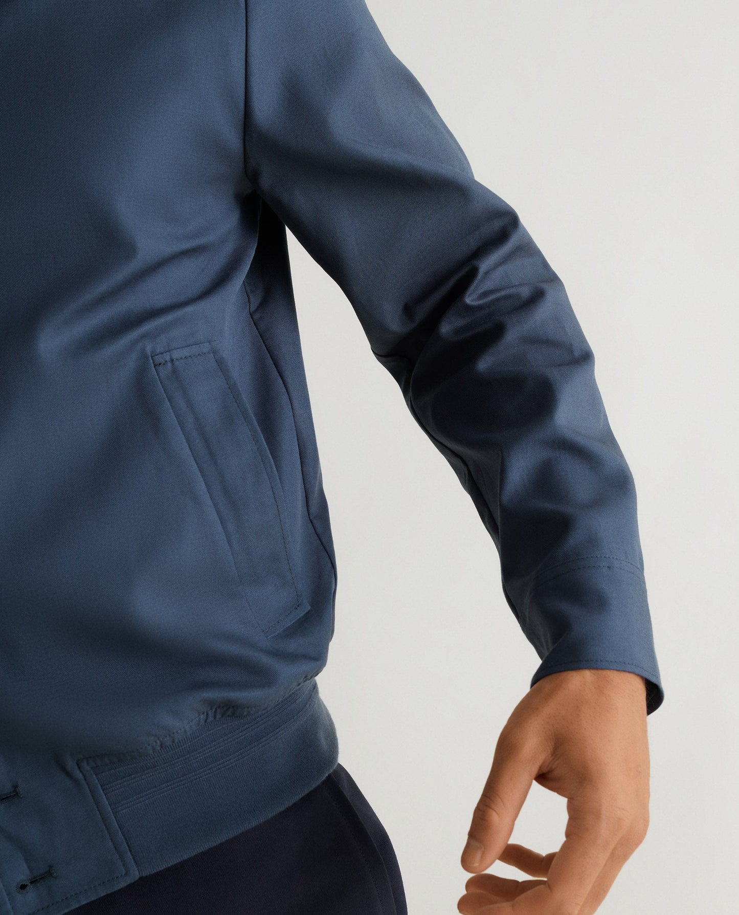 Men's French Linen Bomber Jacket - Mood Indigo