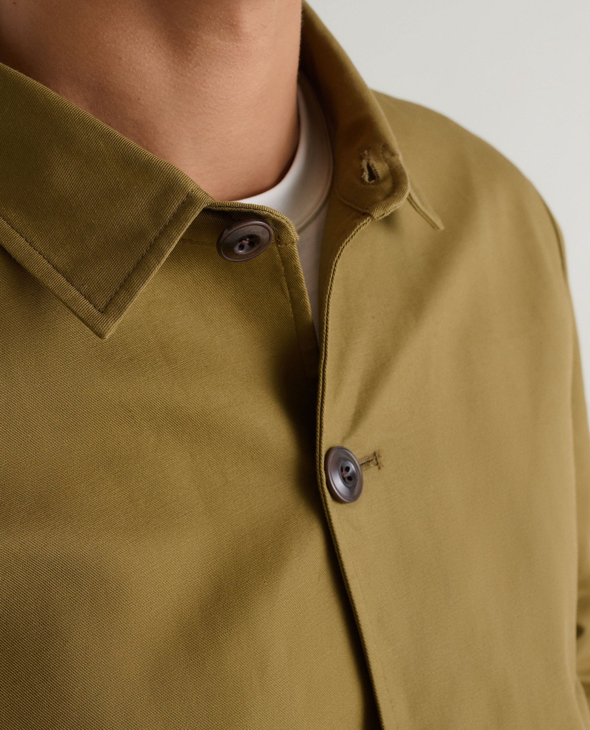 Men's French Linen Bomber Jacket - Olive