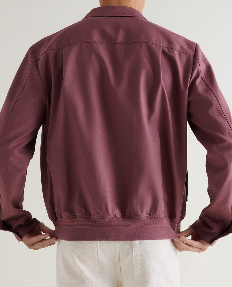 Men's French Linen Bomber Jacket - Smoky Lilac