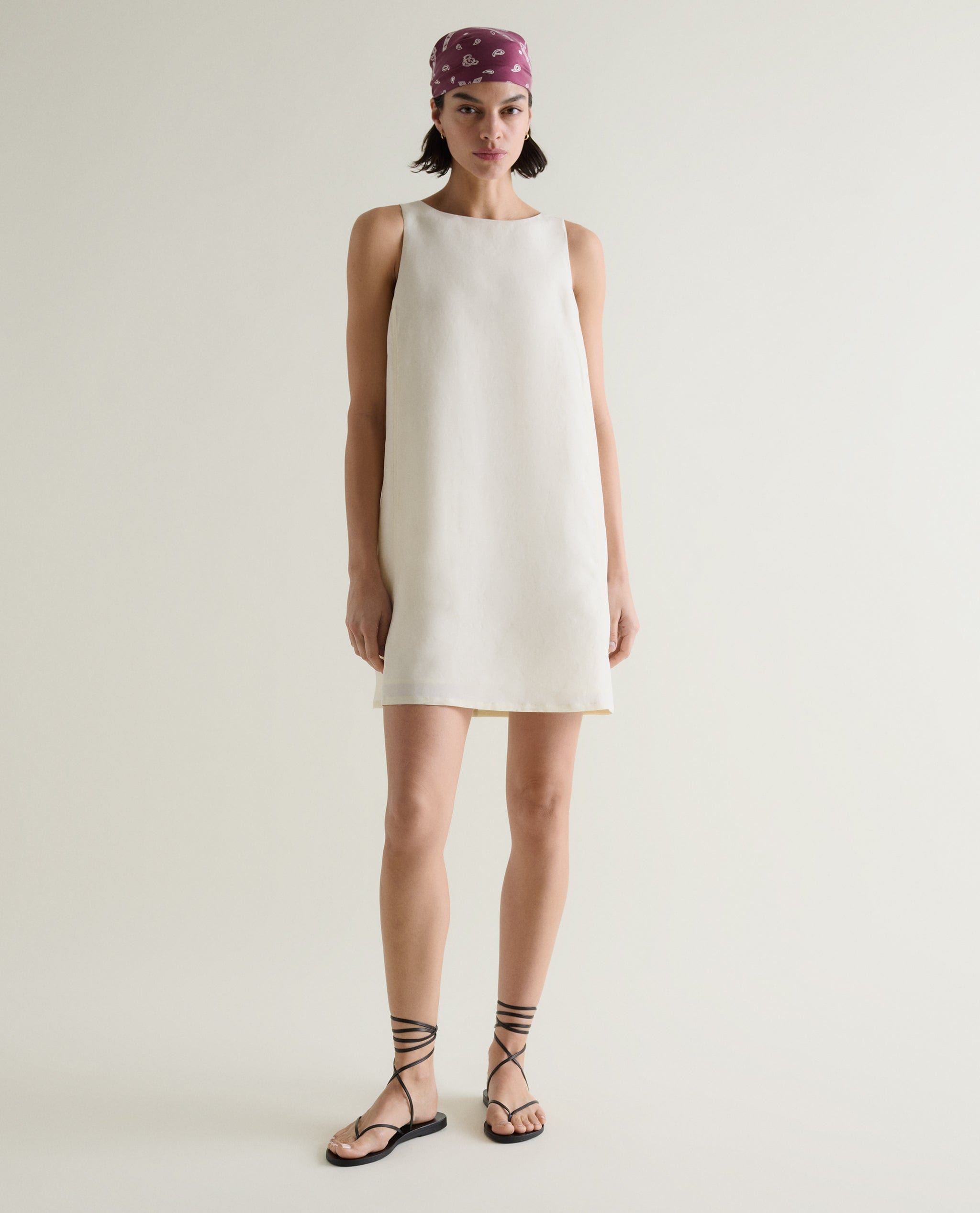 Future-Linen A-Line Sleeveless Mini Dress | Rise \u0026 Fall