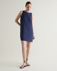 Women's Future-Linen Classic Mini Dress - Navy