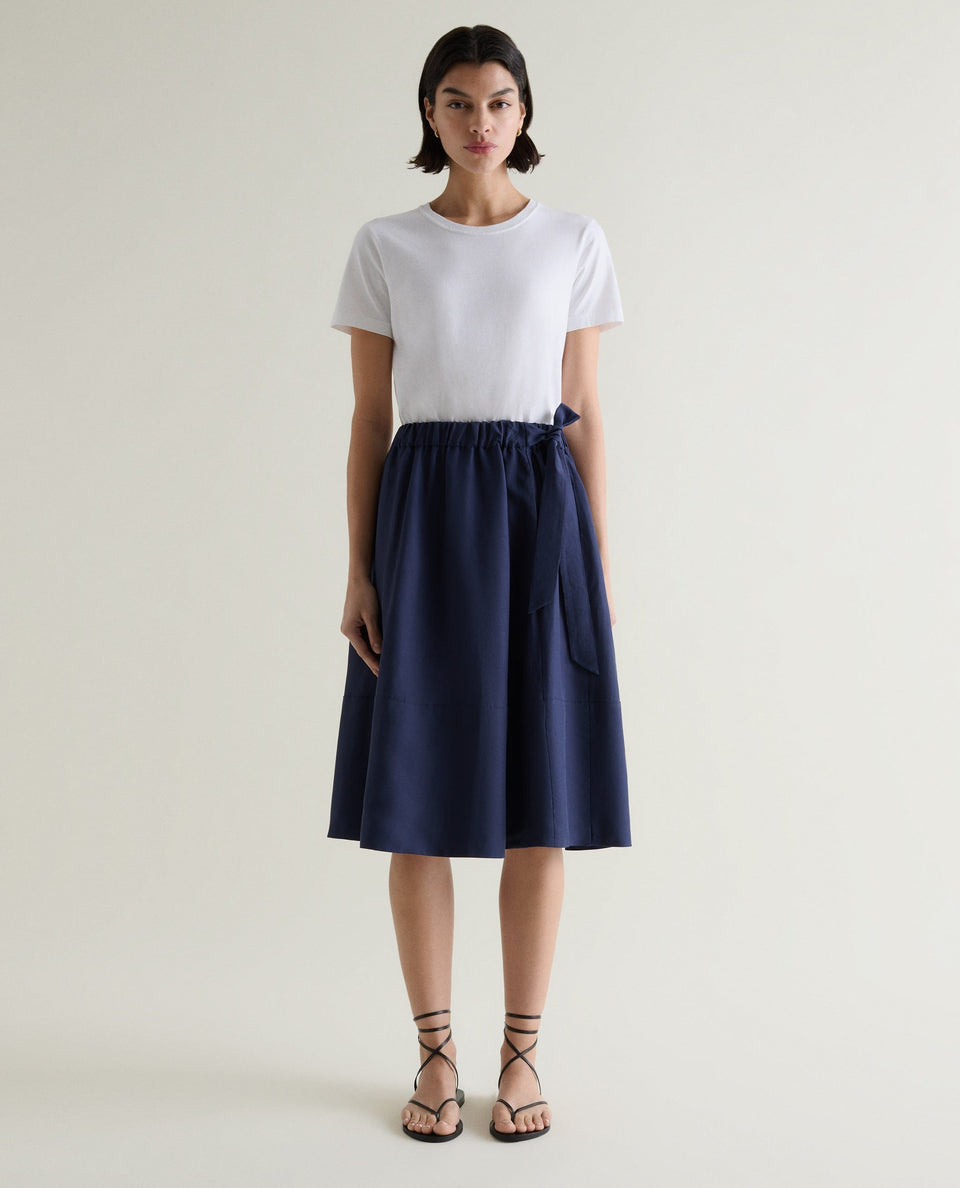 Women's Future-Linen Full Skirt - Navy