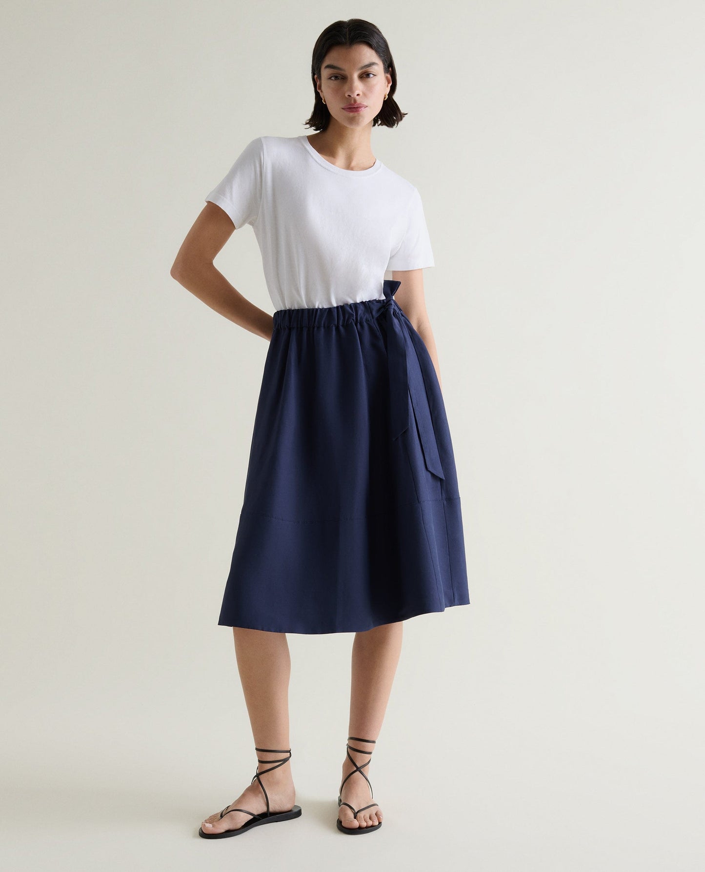 Women's Future-Linen Full Skirt - Navy