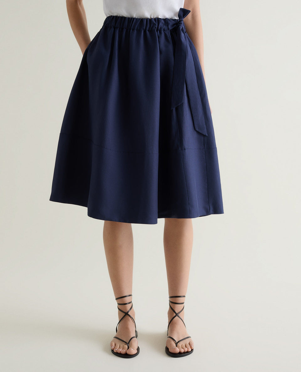 Women's Future-Linen Full Skirt - Navy