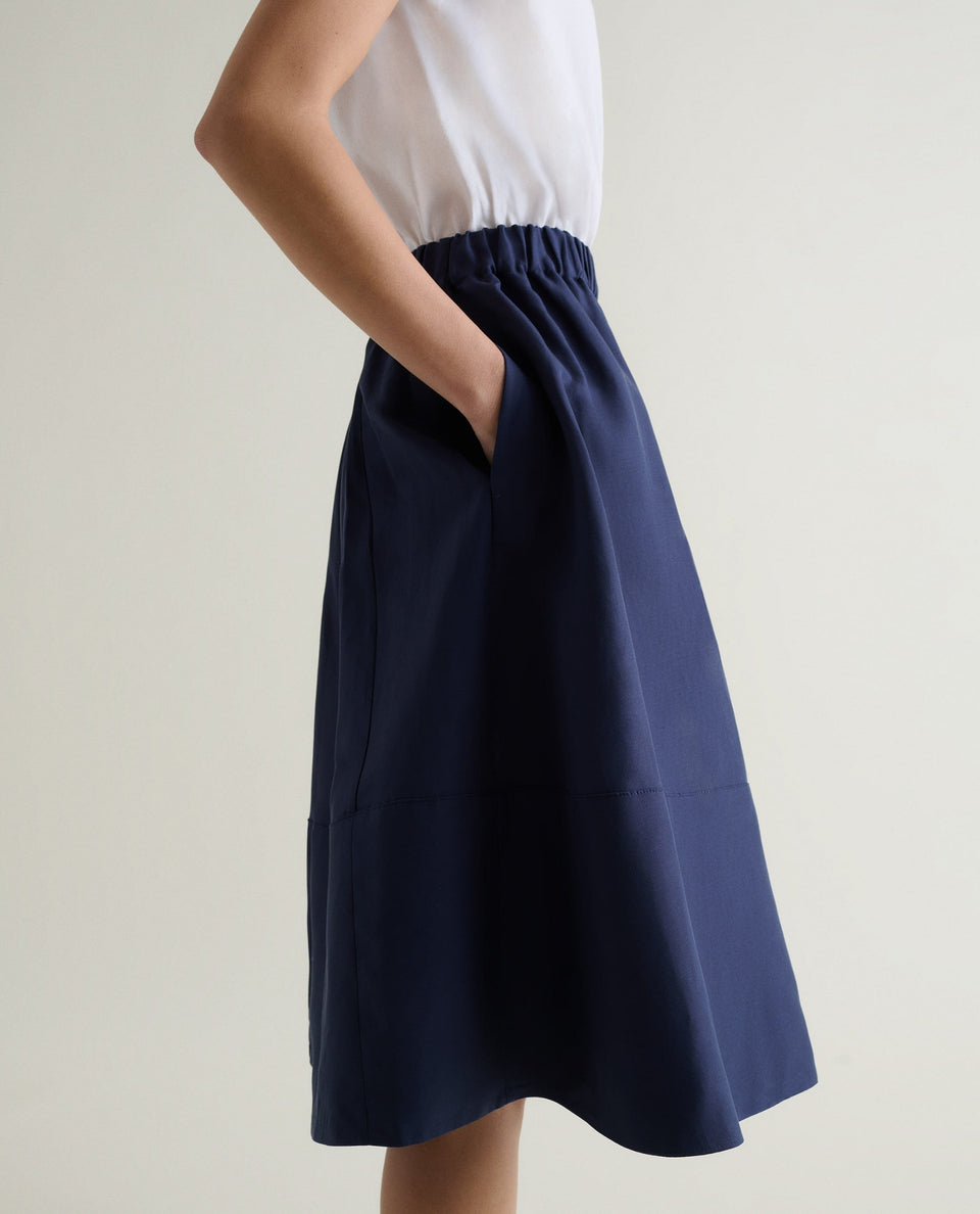 Women's Future-Linen Full Skirt - Navy