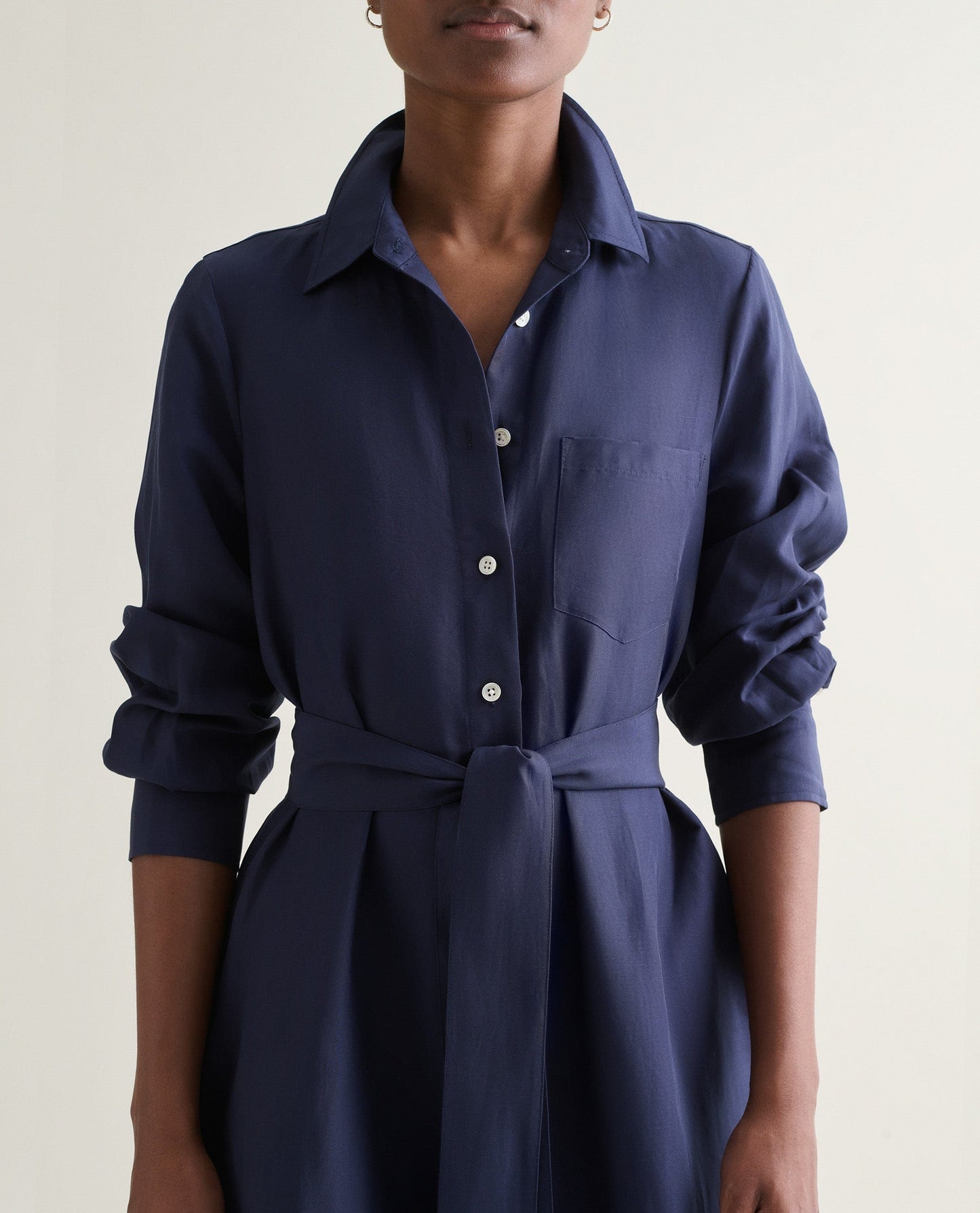Women's Future-Linen Shirt Dress - Navy