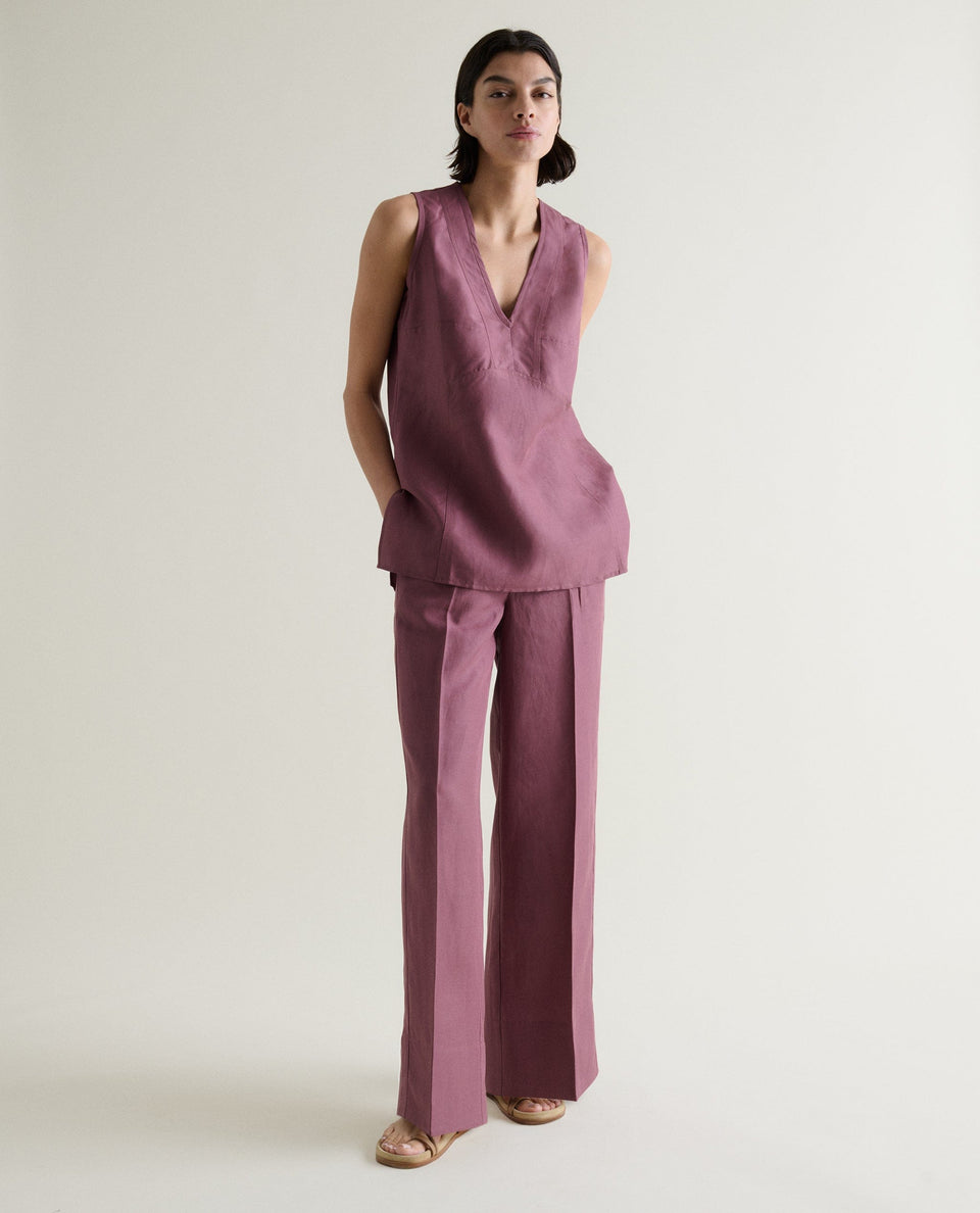 Women's Future-Linen Wide-Leg Trouser - Smoky Lilac
