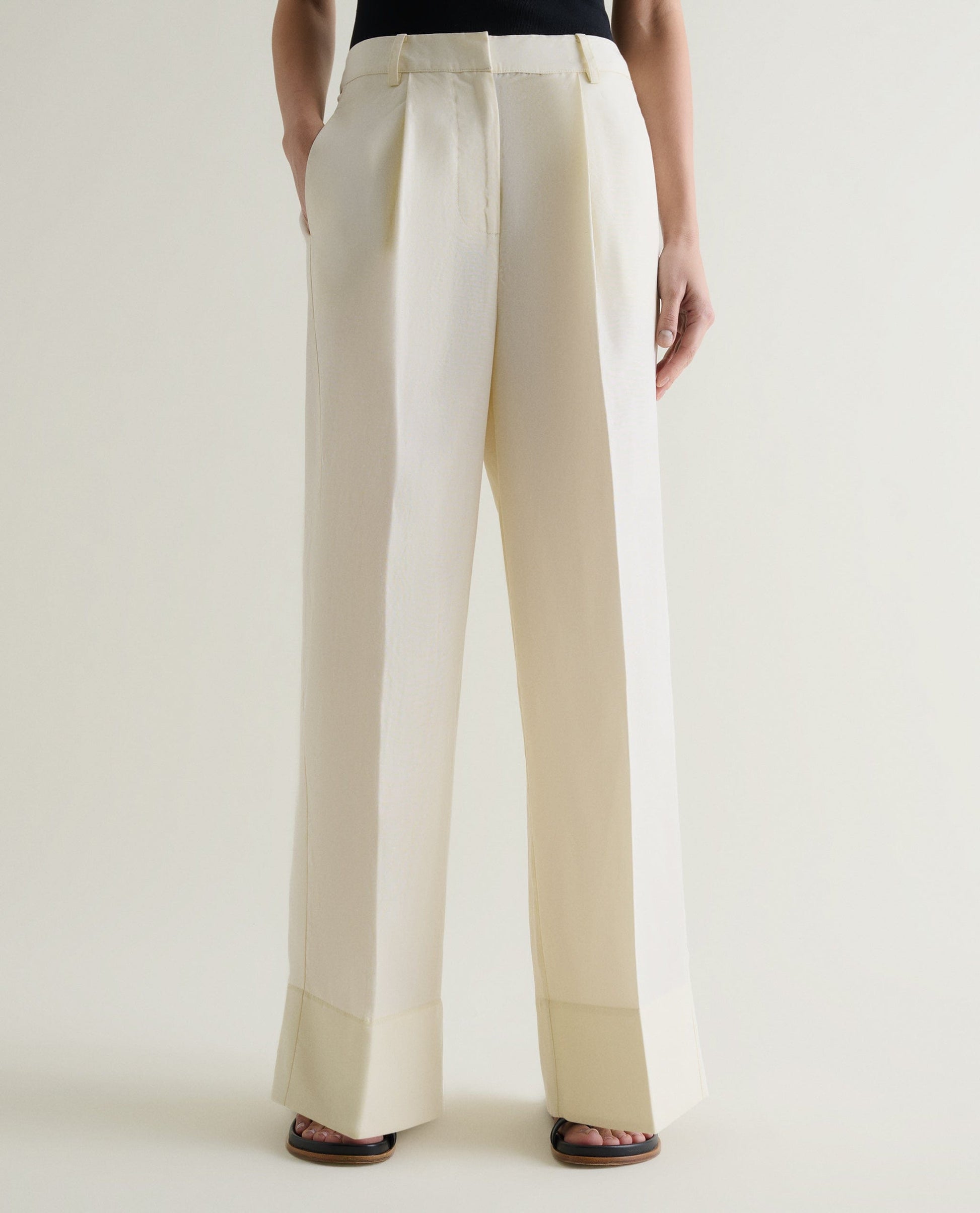 Women's Future-Linen Wide-Leg Trouser - Buttermilk