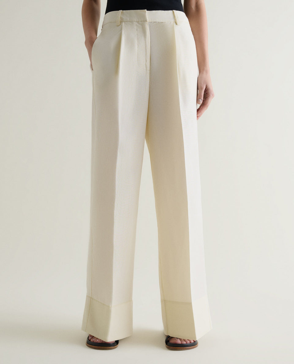Women's Future-Linen Wide-Leg Trouser - Buttermilk