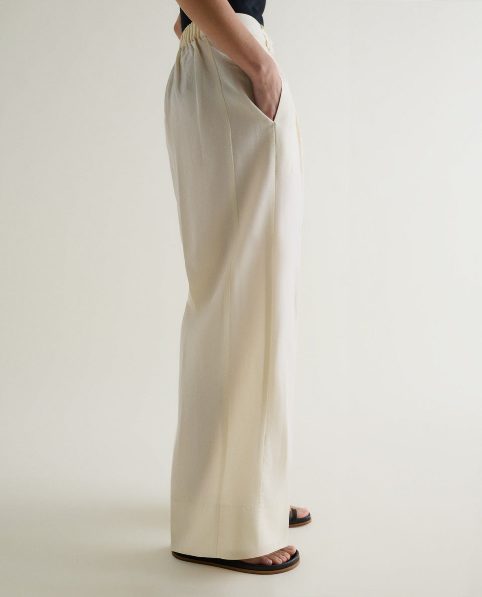 Women's Future-Linen Wide-Leg Trouser - Buttermilk