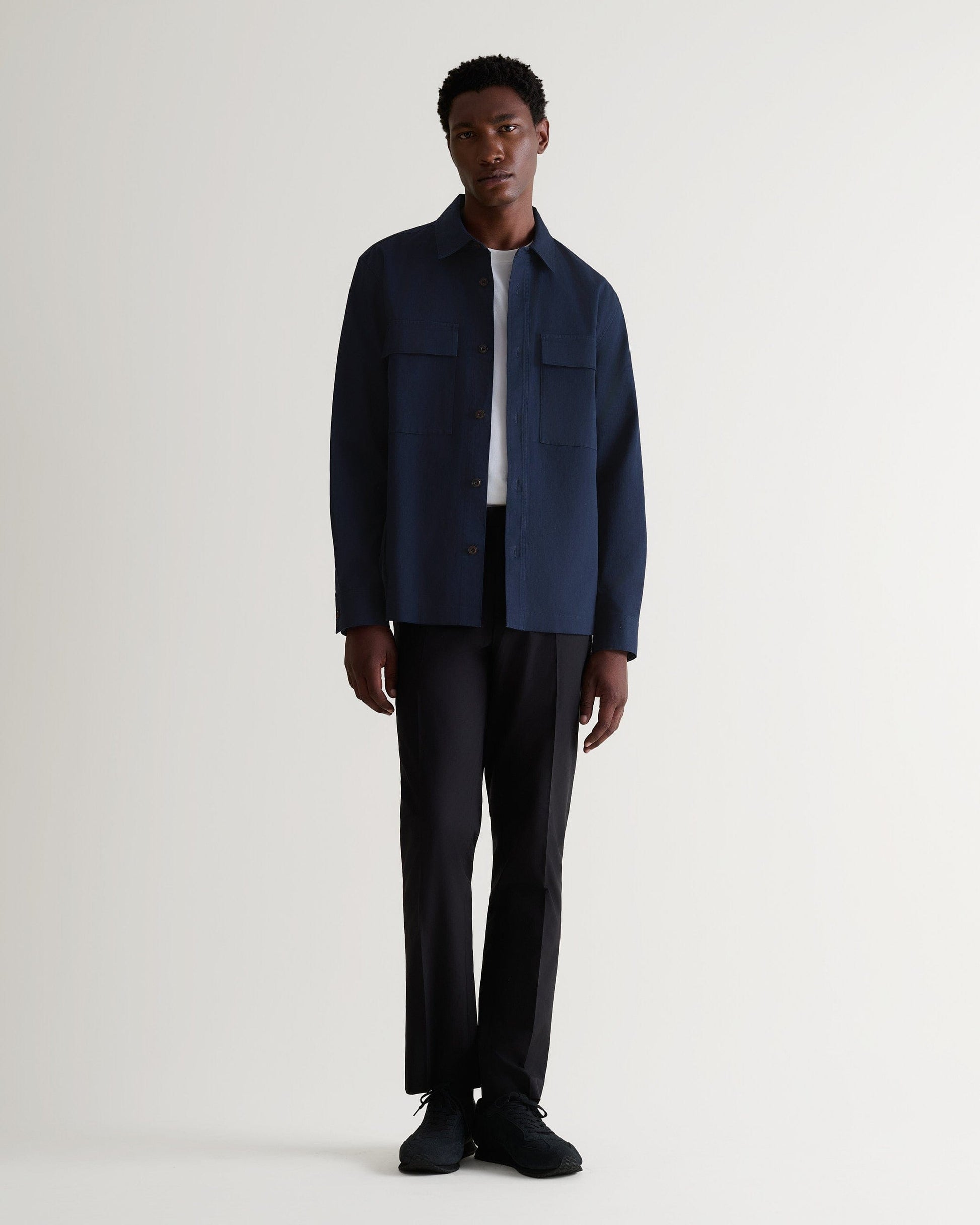 Men's Heavy-Weight Cotton Overshirt - Navy