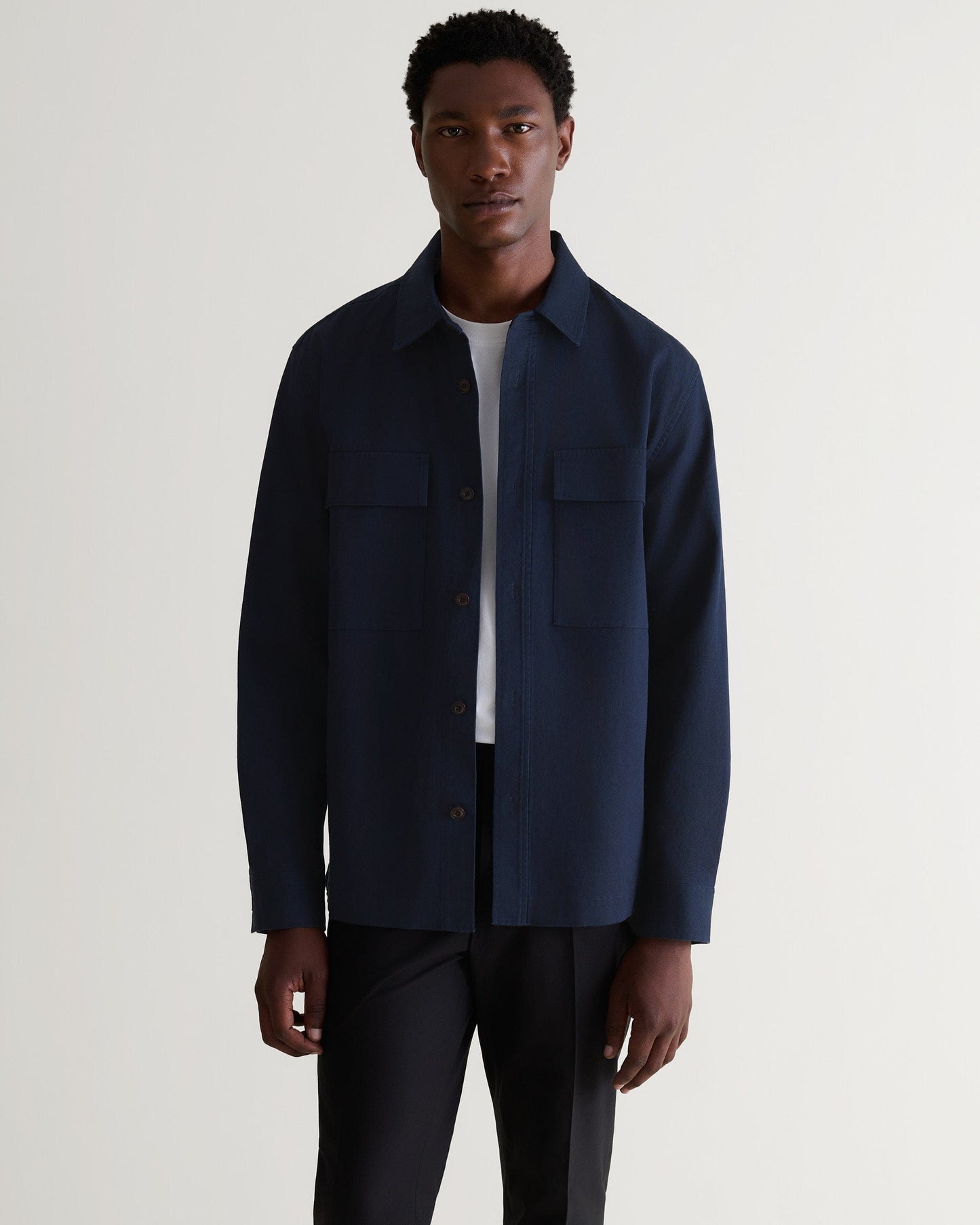 Men's Heavy-Weight Cotton Overshirt - Navy