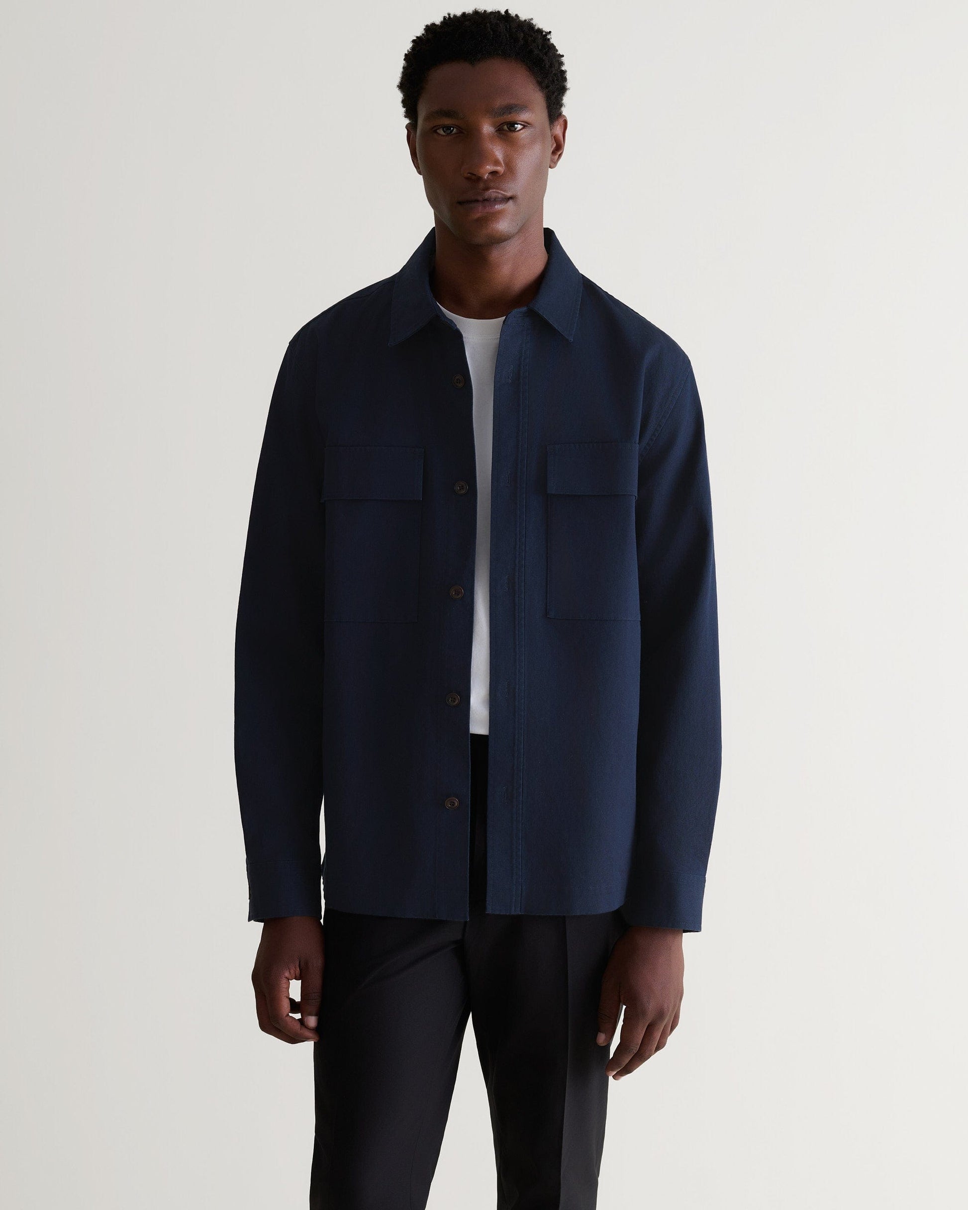 Men's Heavy-Weight Cotton Overshirt - Navy