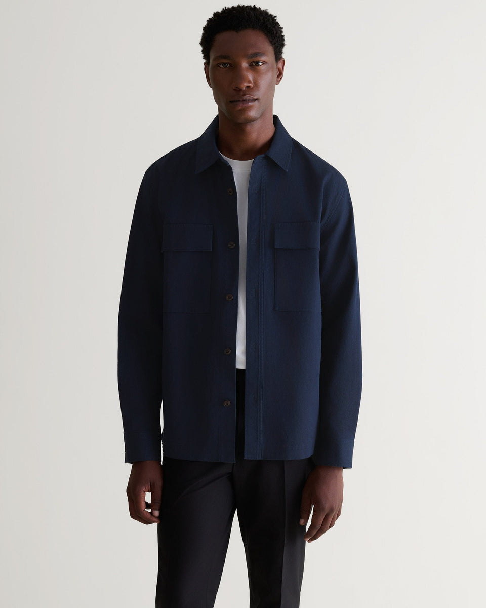 Men's Heavy-Weight Cotton Overshirt - Navy