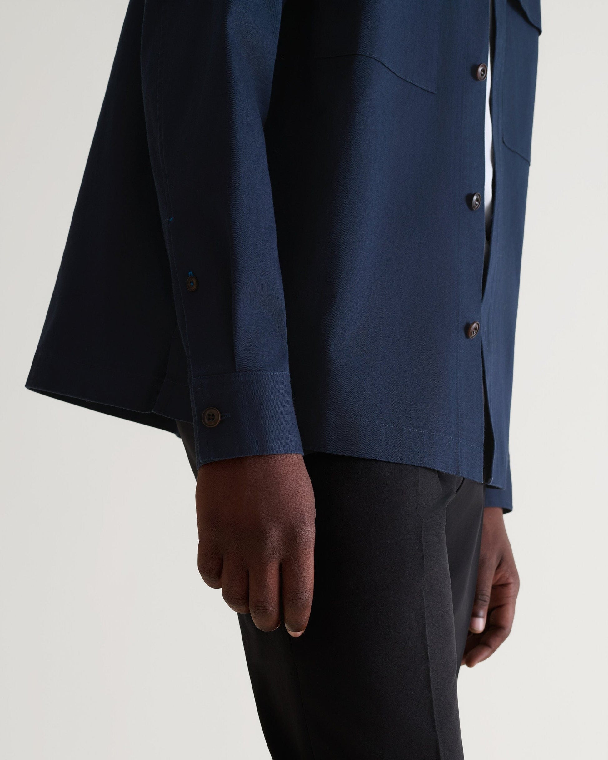 Men's Heavy-Weight Cotton Overshirt - Navy