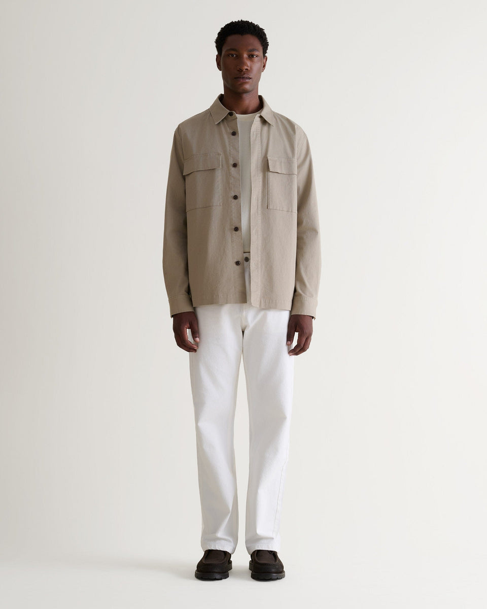 Men's Heavy-Weight Cotton Overshirt - Stone