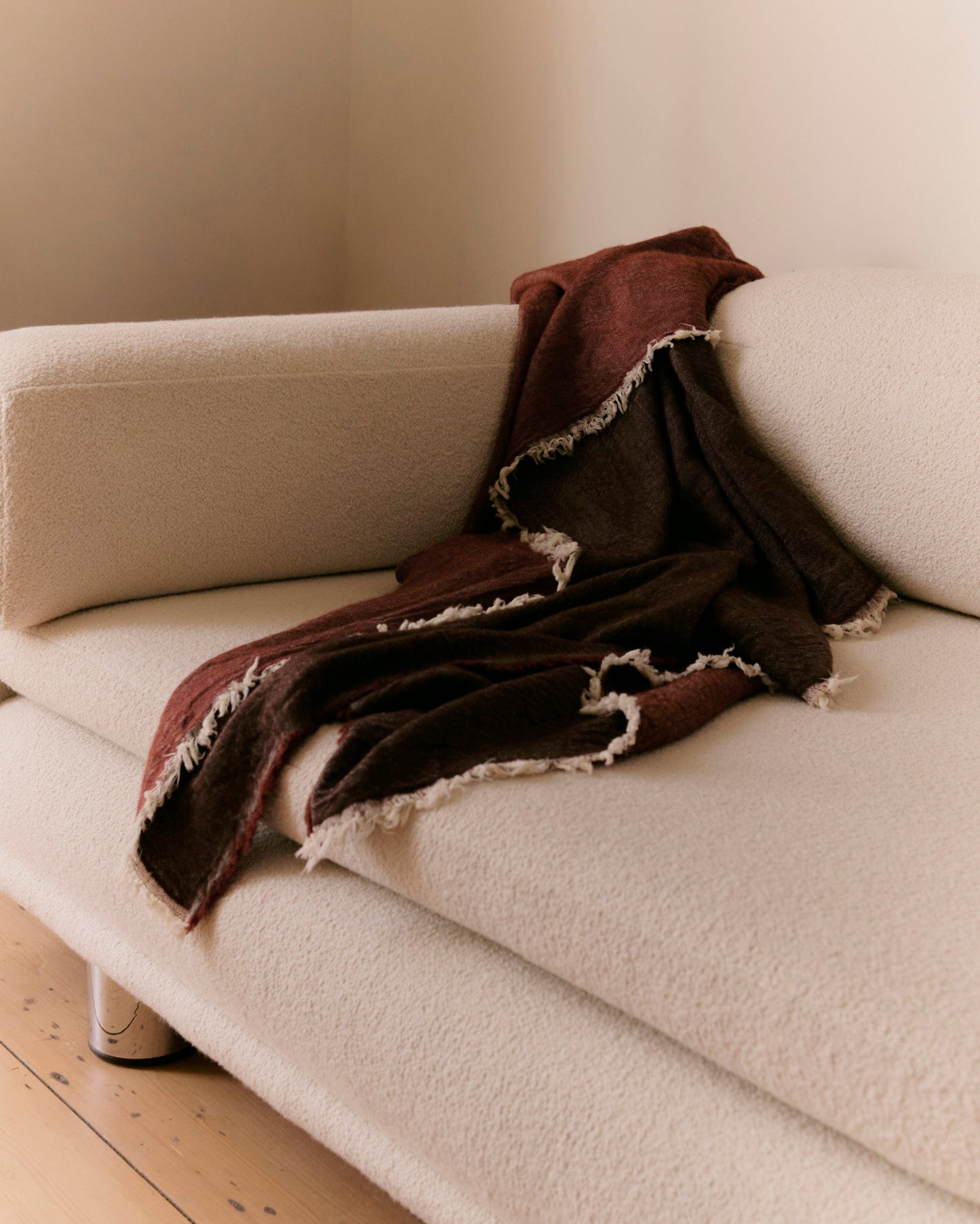 Merino Wool Throw - Rust