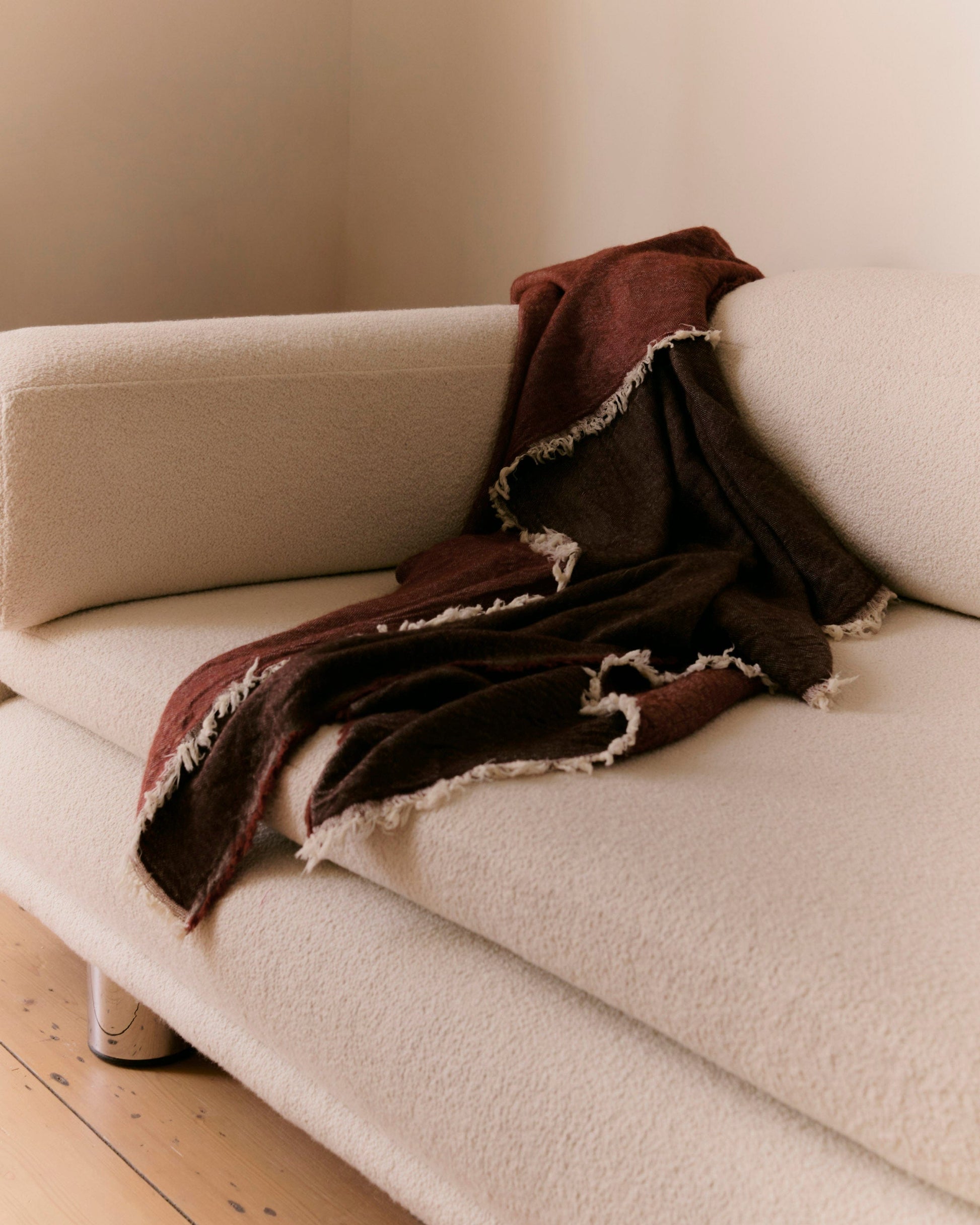 Merino Wool Throw - Rust