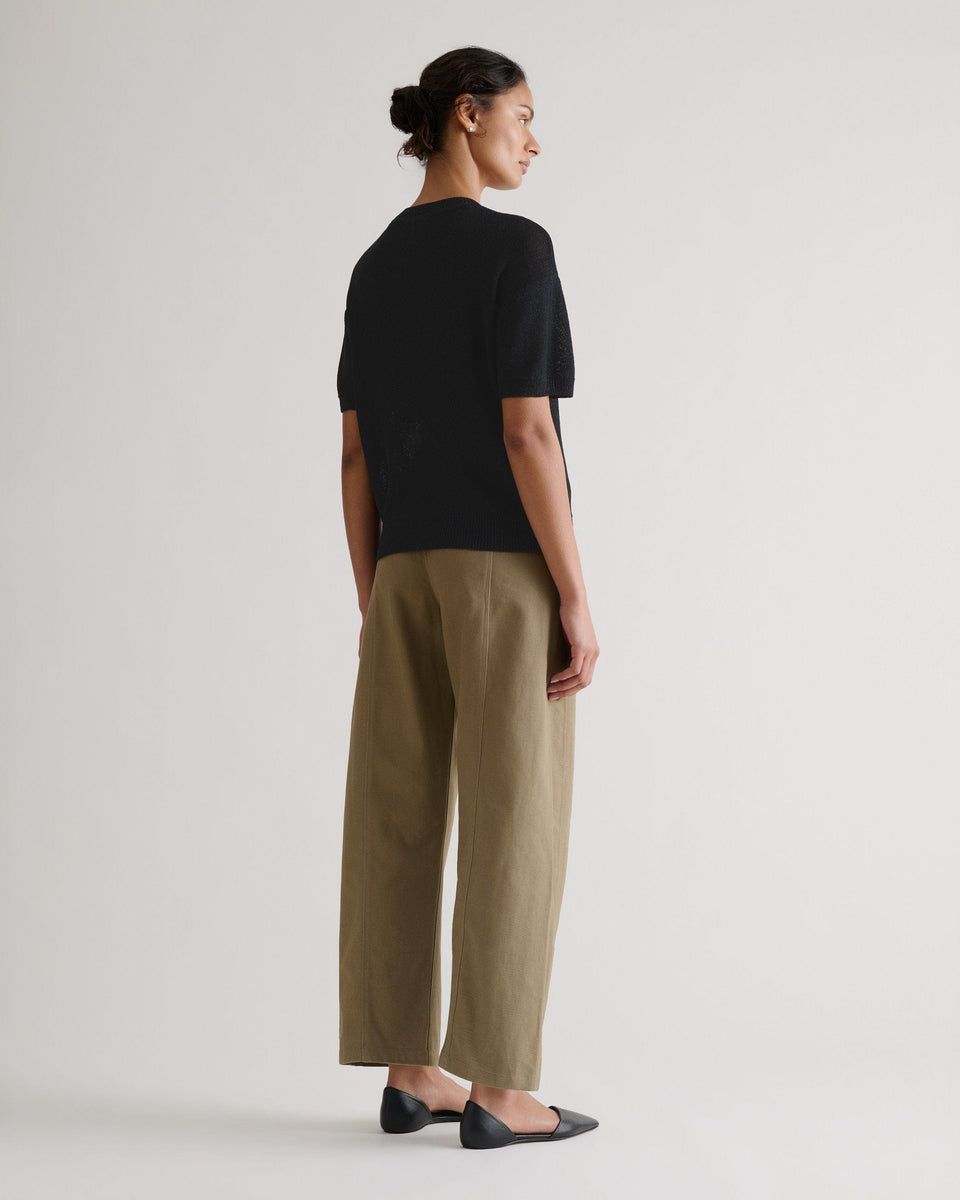 Women's Japanese Paper Yarn T-shirt - Black