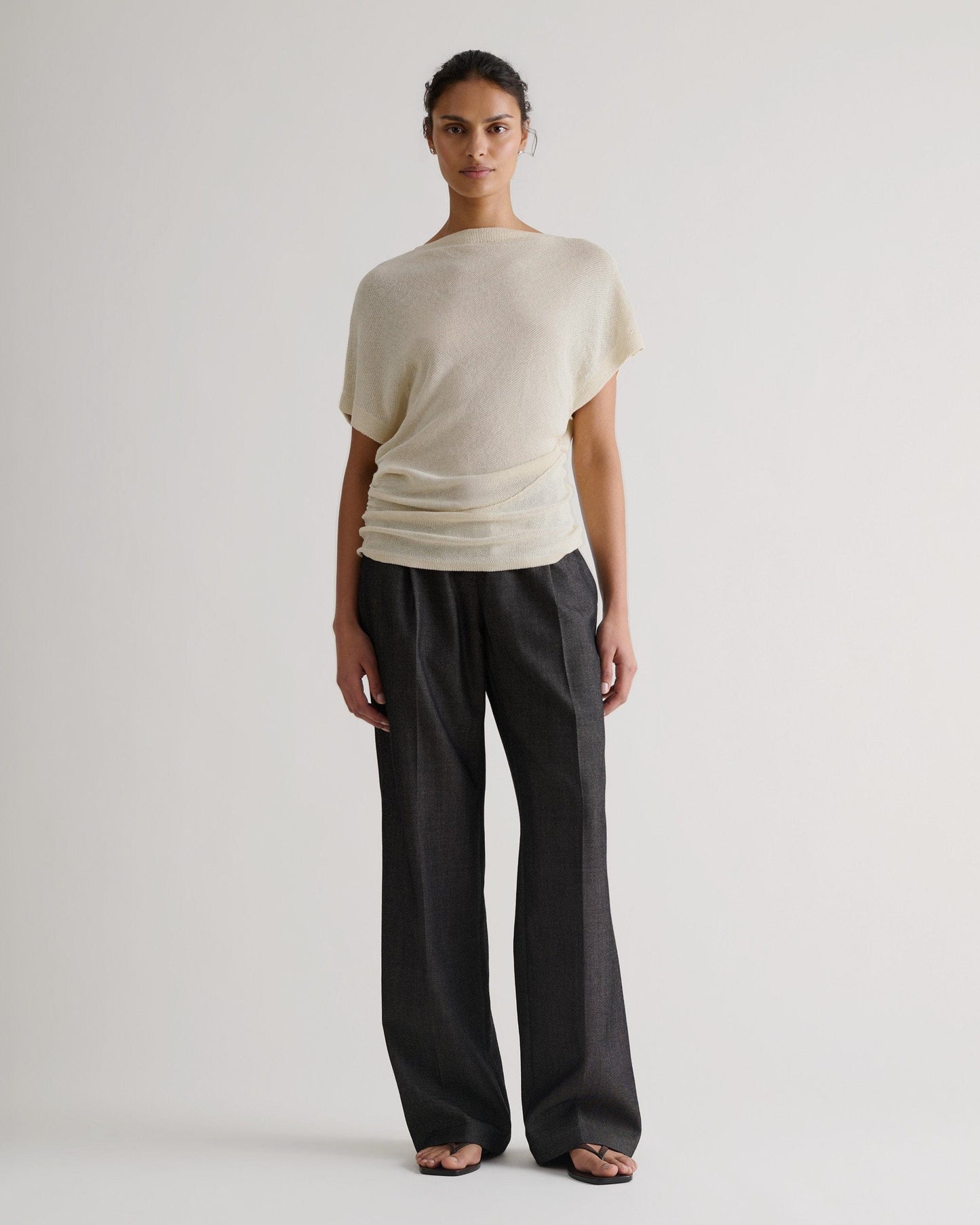 Women's Japanese Paper Yarn Twist Top - Parchment