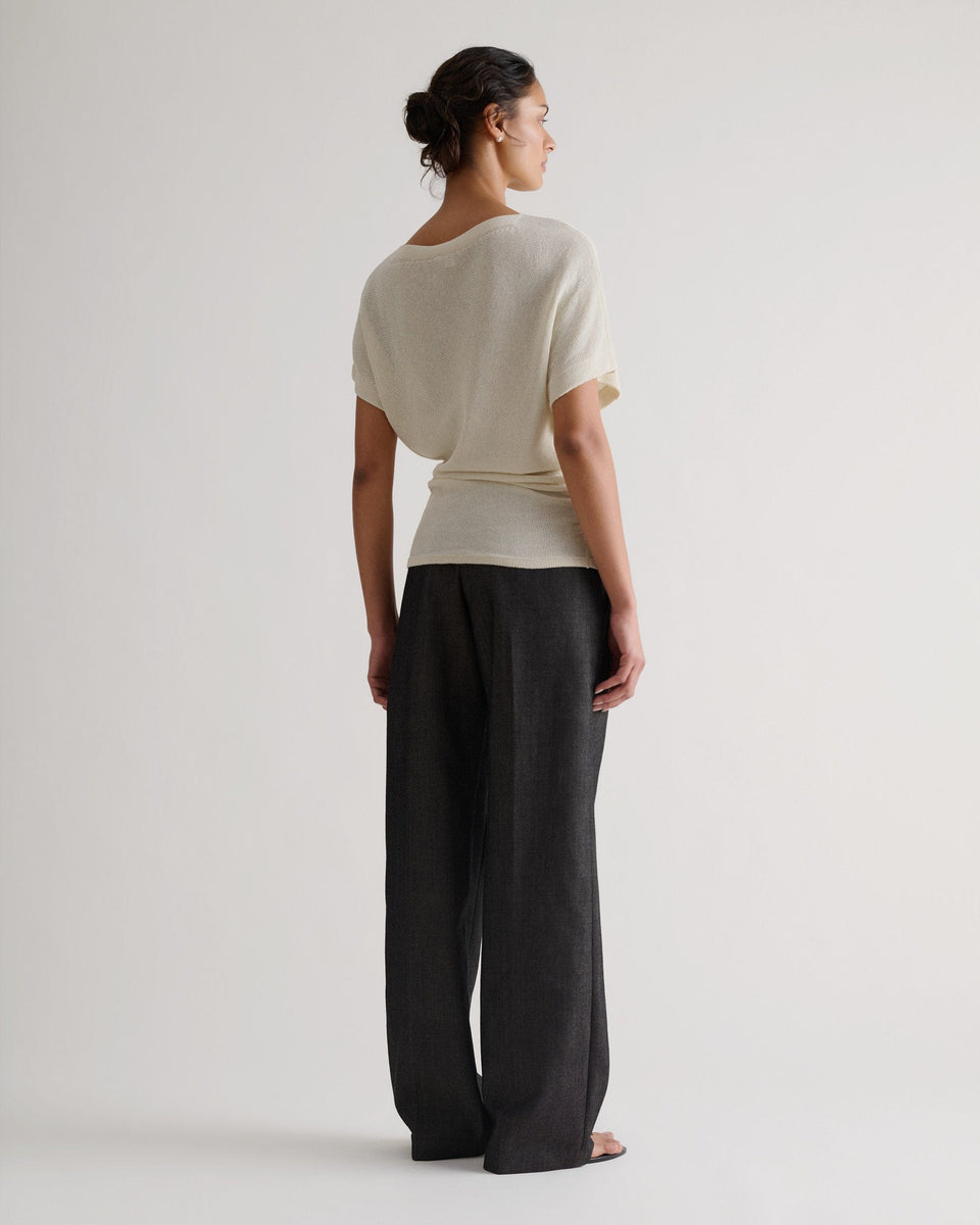 Women's Japanese Paper Yarn Twist Top - Parchment