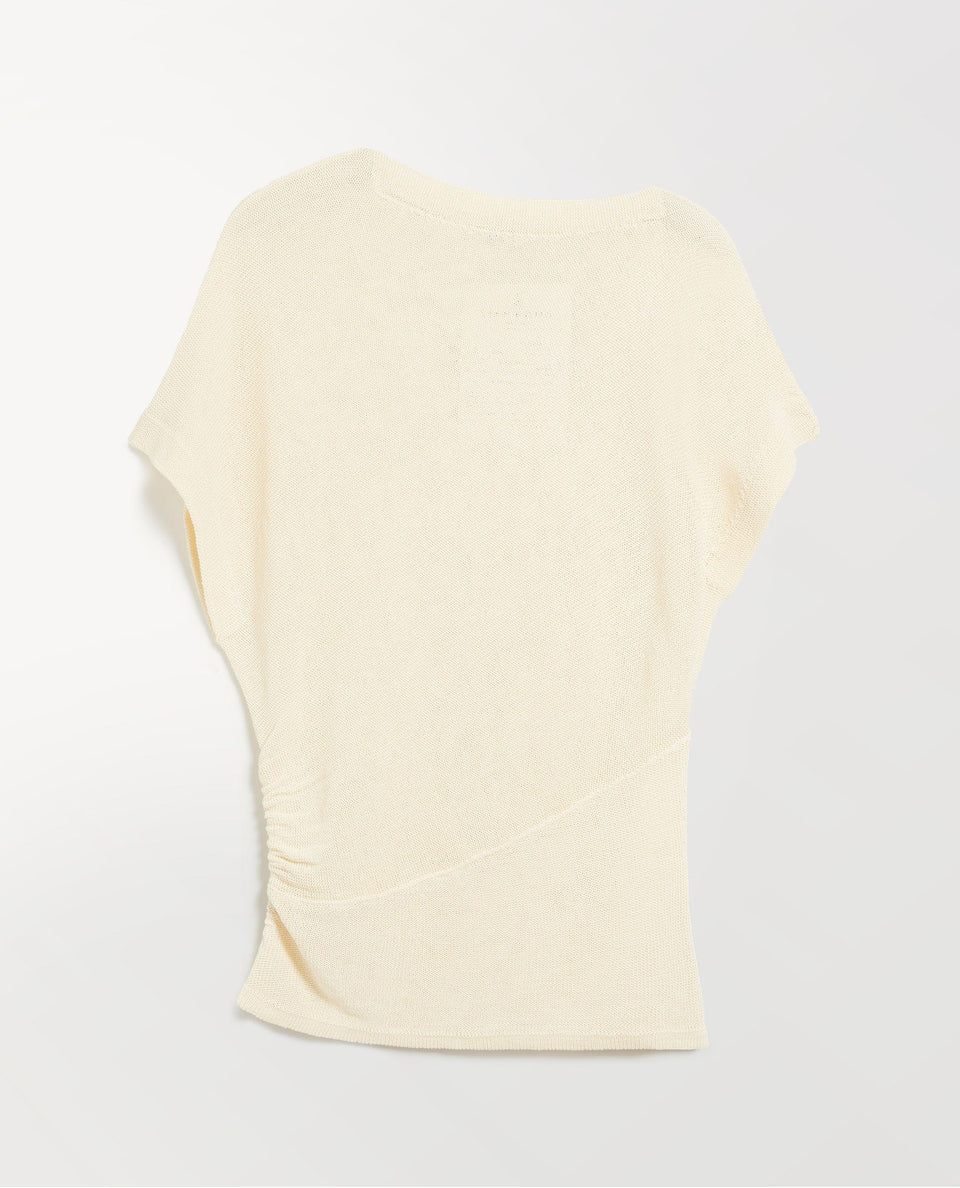 Women's Japanese Paper Yarn Twist Top - Parchment