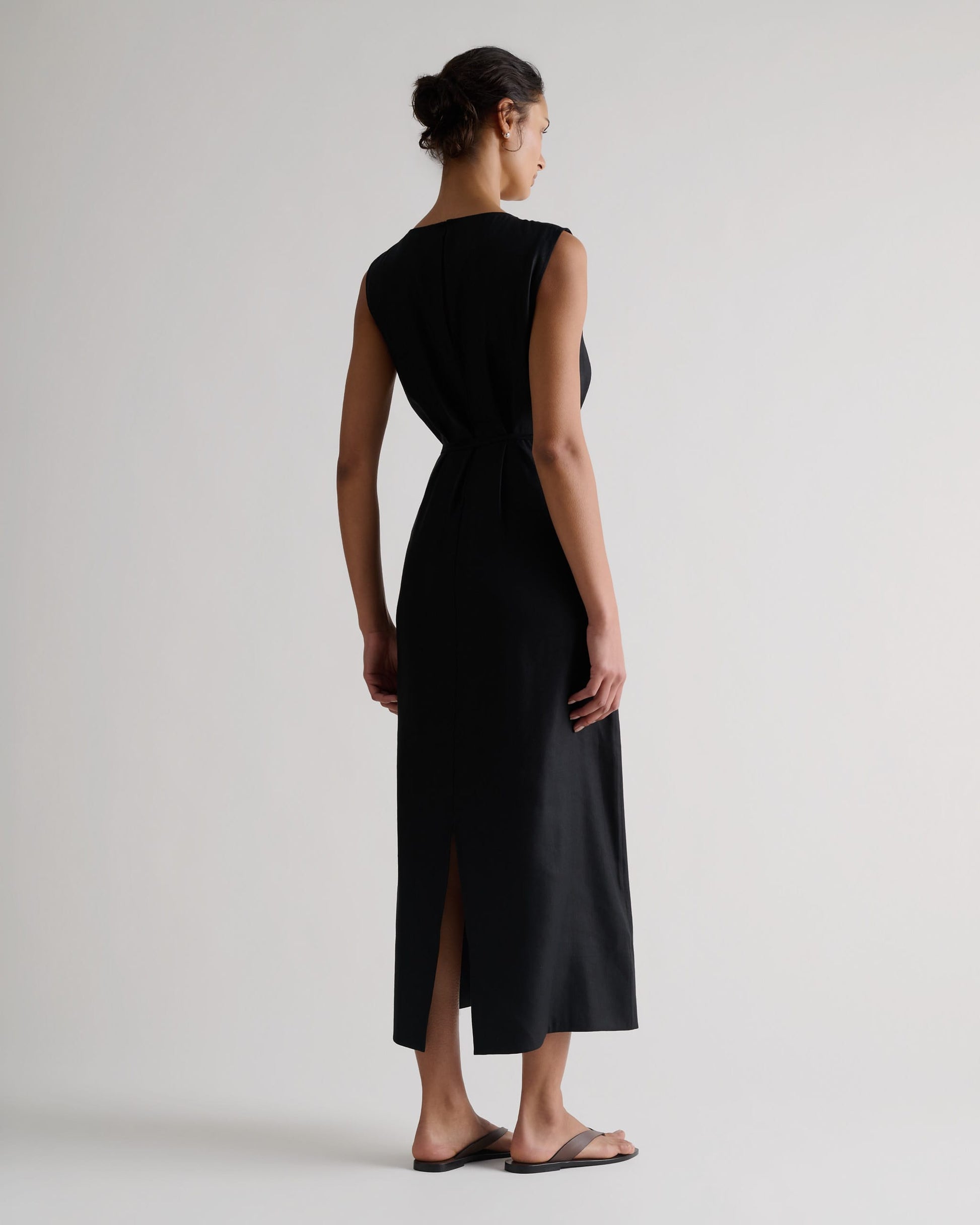 tie dress Women's Linen Side Tie Dress