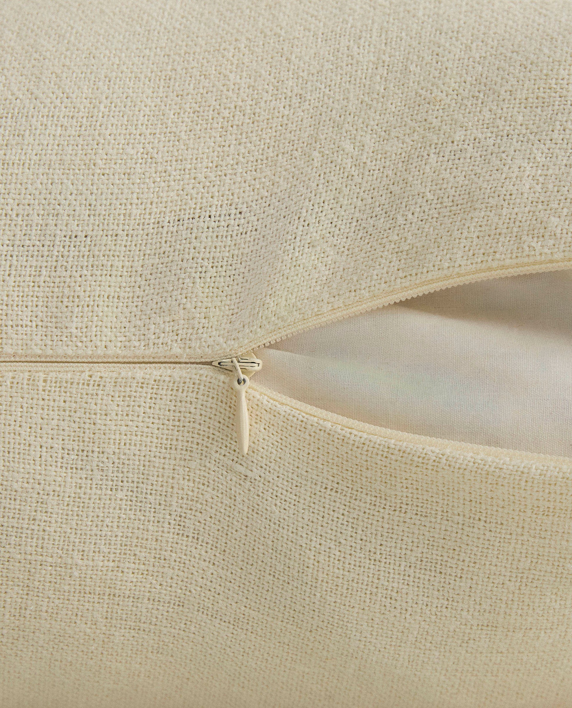 Piped Lumbar Cushion Cover - Alabaster