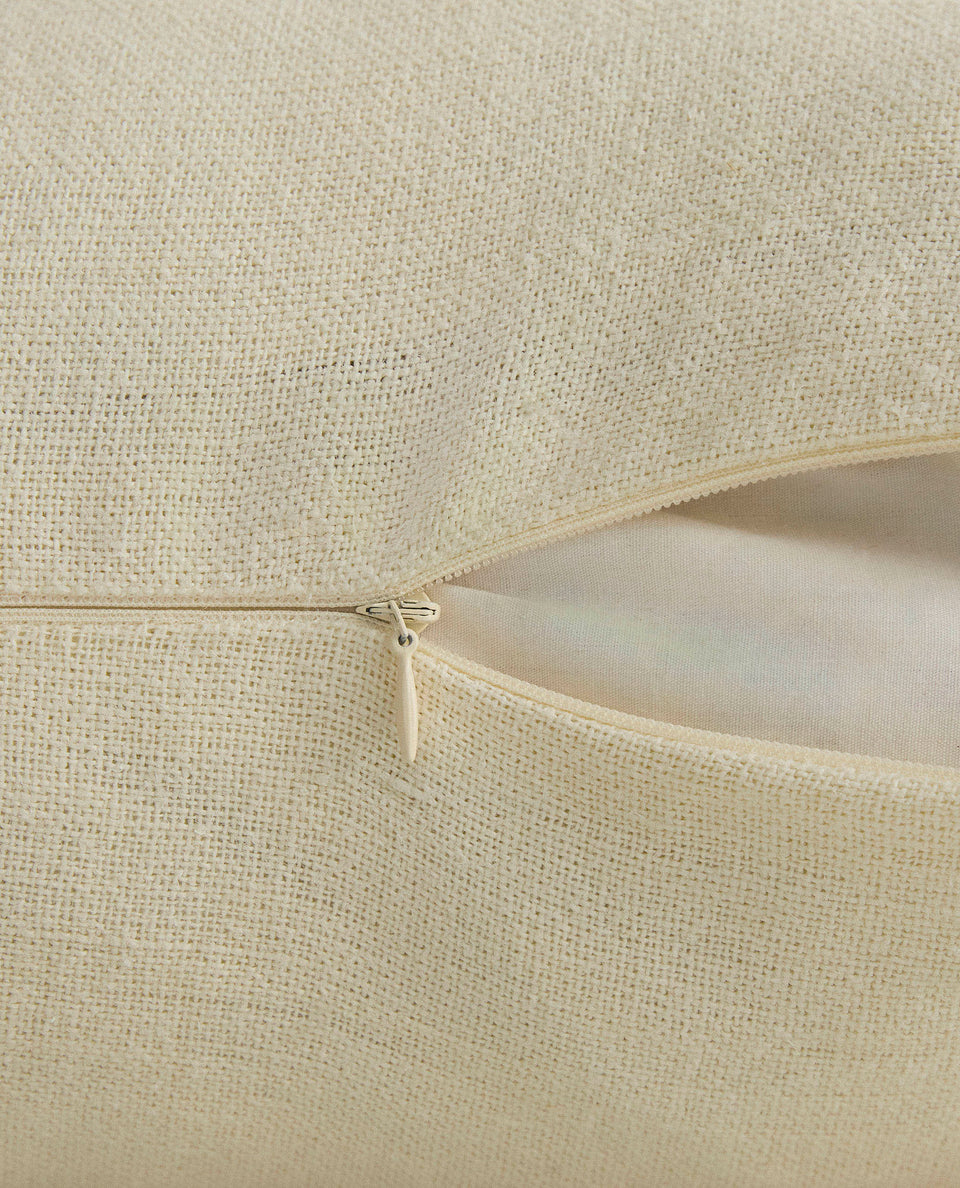 Piped Lumbar Cushion Cover - Alabaster