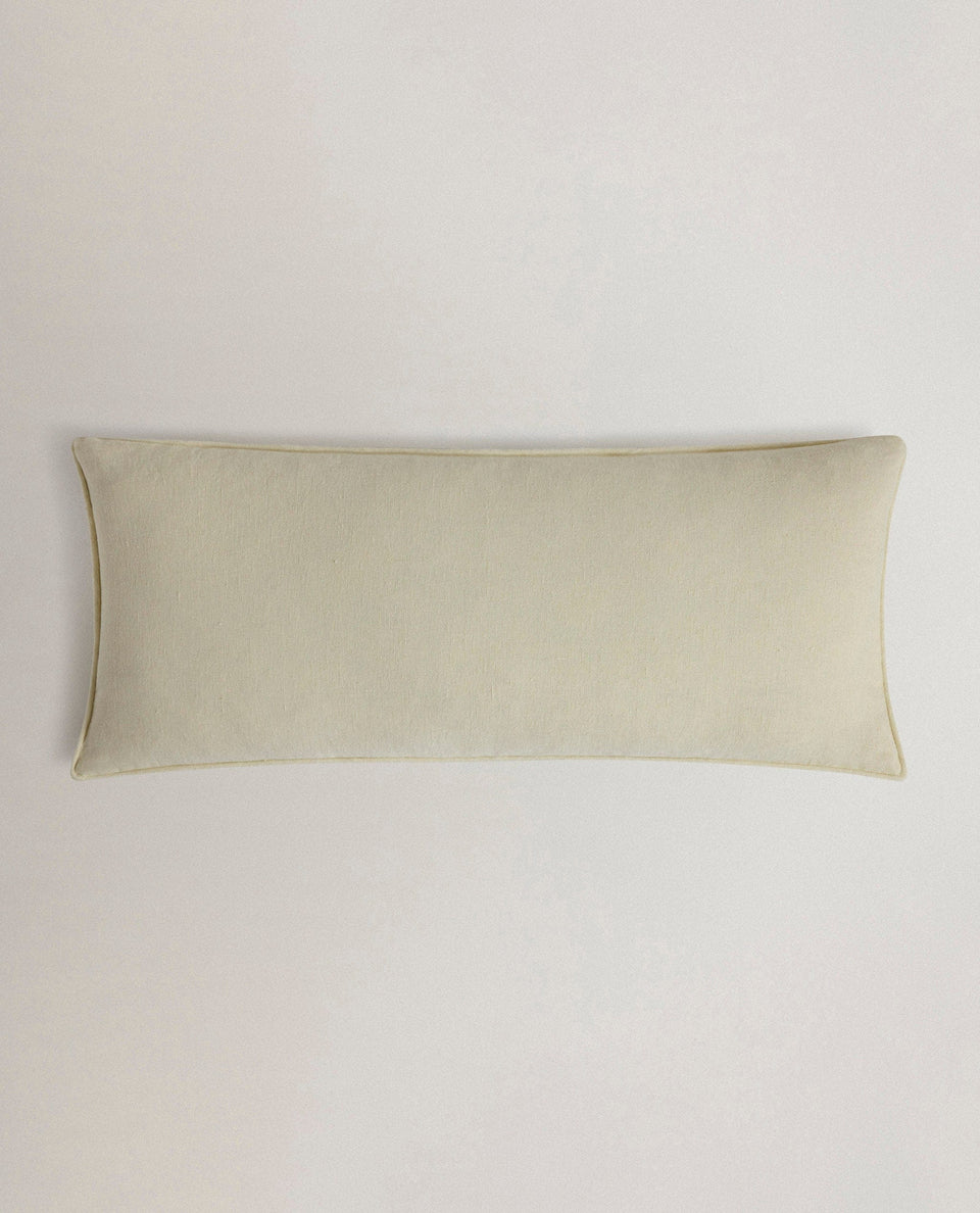 Piped Lumbar Cushion Cover - Alabaster