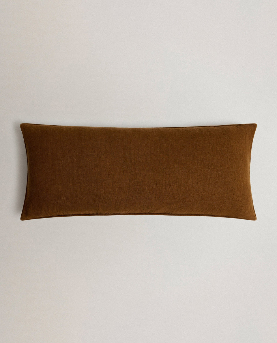 Piped Lumbar Cushion Cover - Chestnut