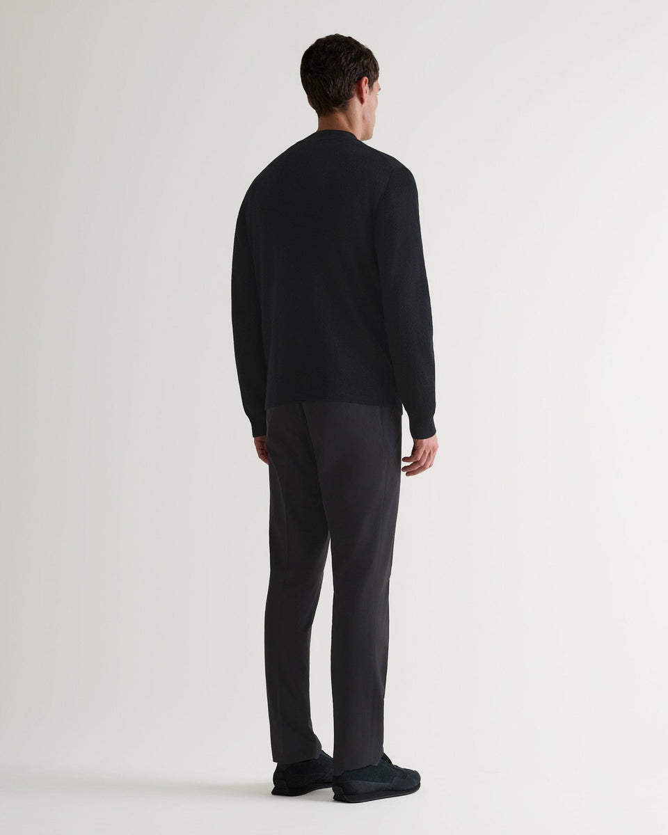 Men's Merino V Neck Cardigan - Black