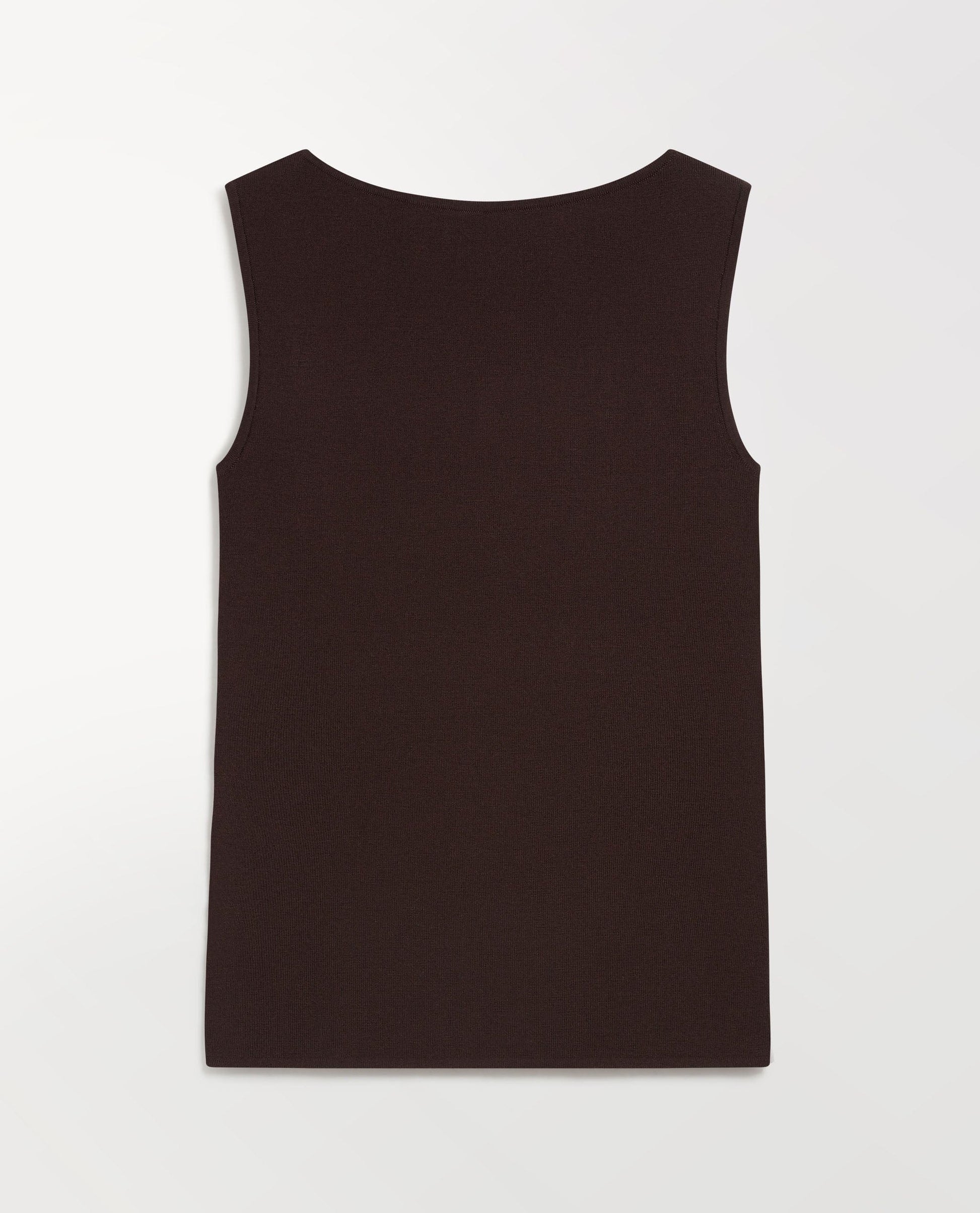 Women's Merino Wool Straight Neck Vest - Umber