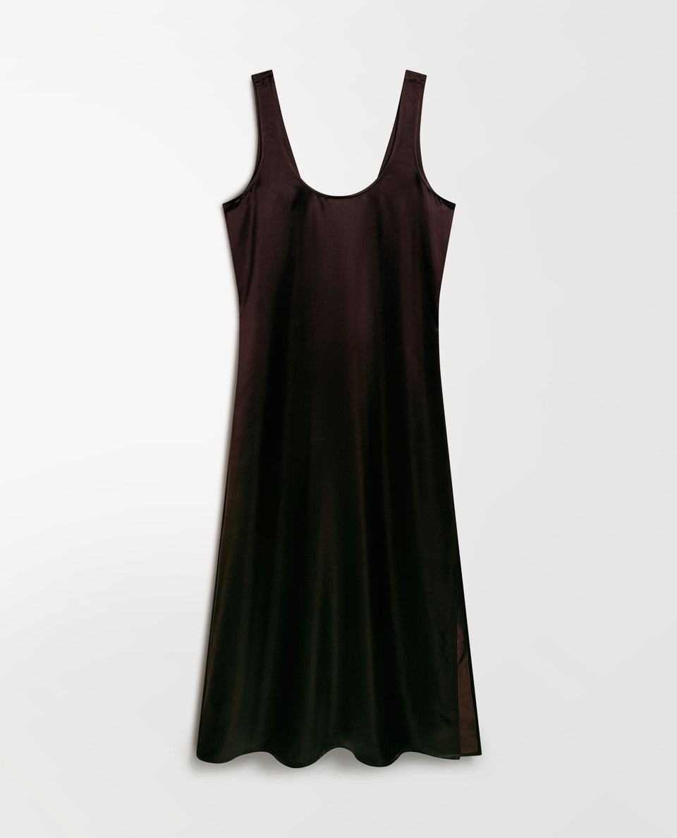 Women's NAIA™ Liquid Satin Sleeveless Dress - Chocolate