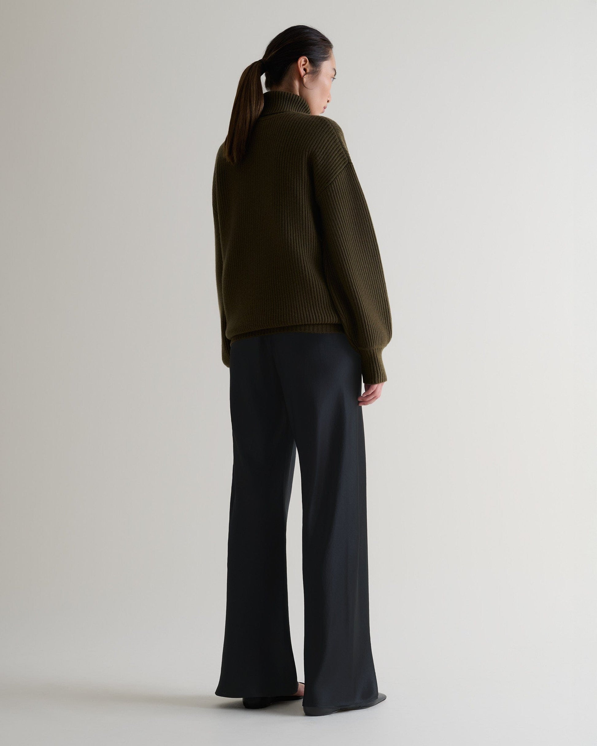 Women's NAIA™ Liquid Satin Bias Trouser - Black