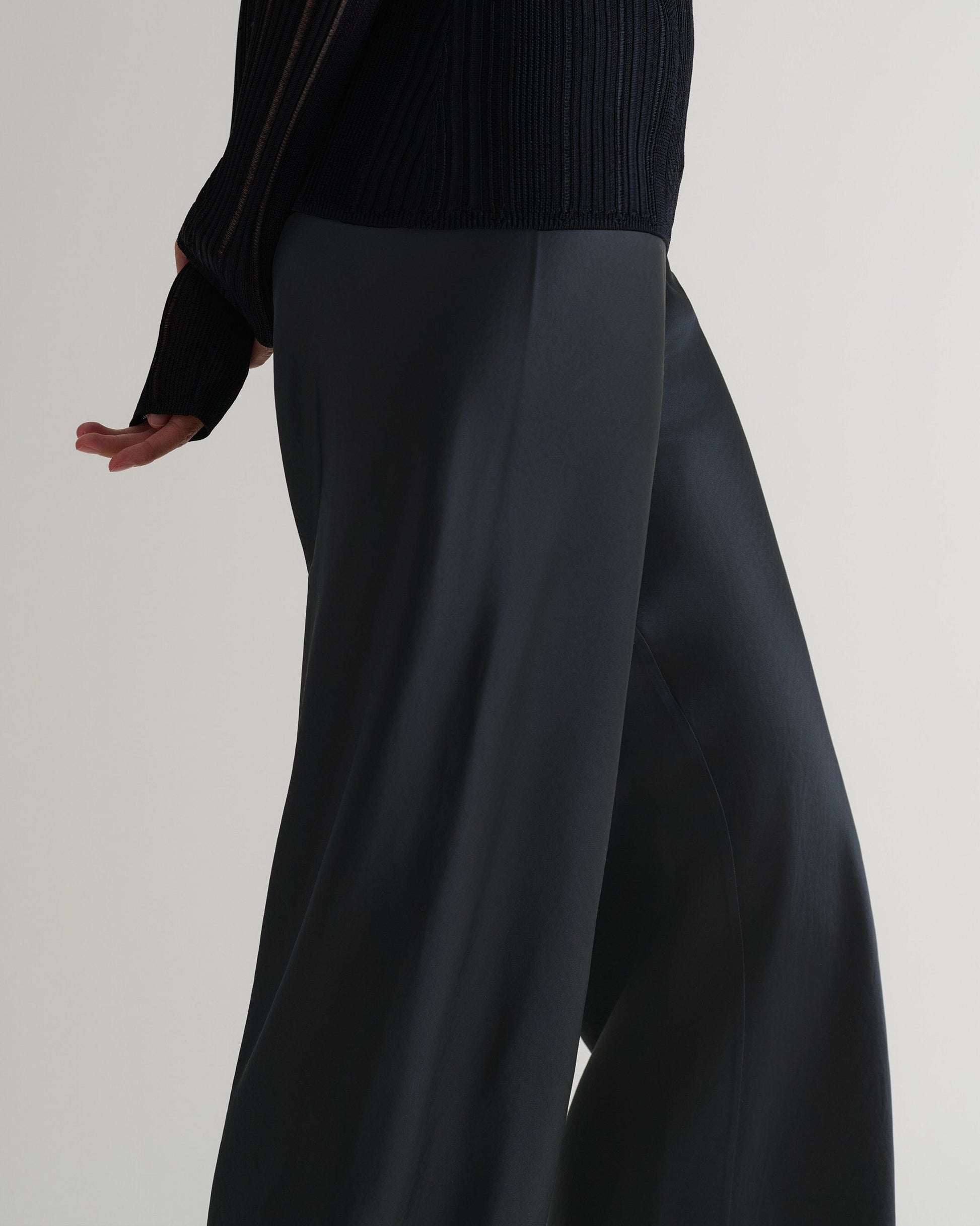 Women's NAIA™ Liquid Satin Bias Trouser - Black