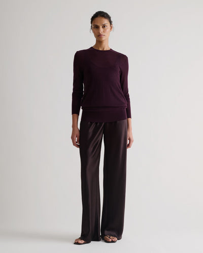 Women's NAIA™ Liquid Satin Bias Trouser - Chocolate
