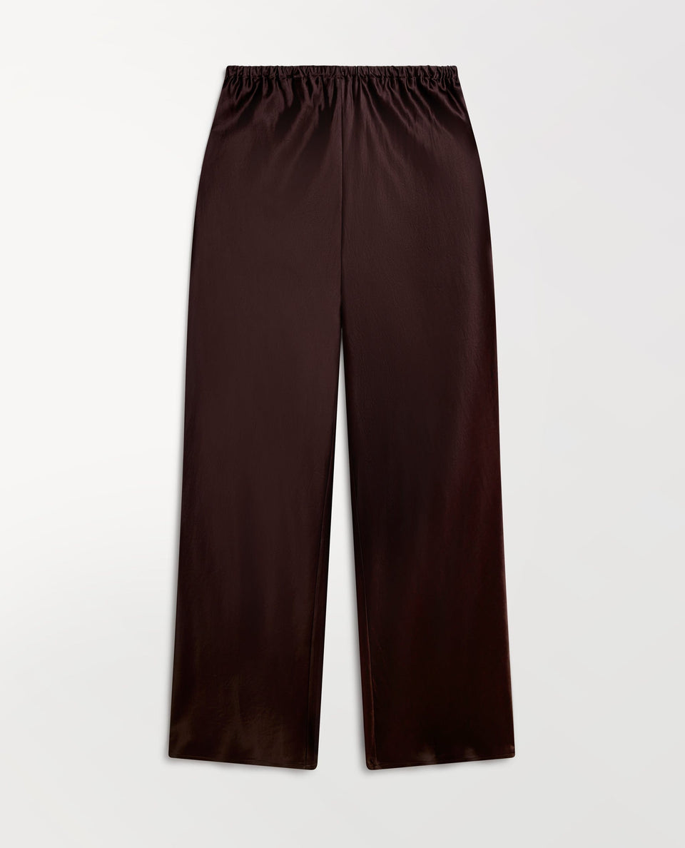 Women's NAIA™ Liquid Satin Bias Trouser - Chocolate